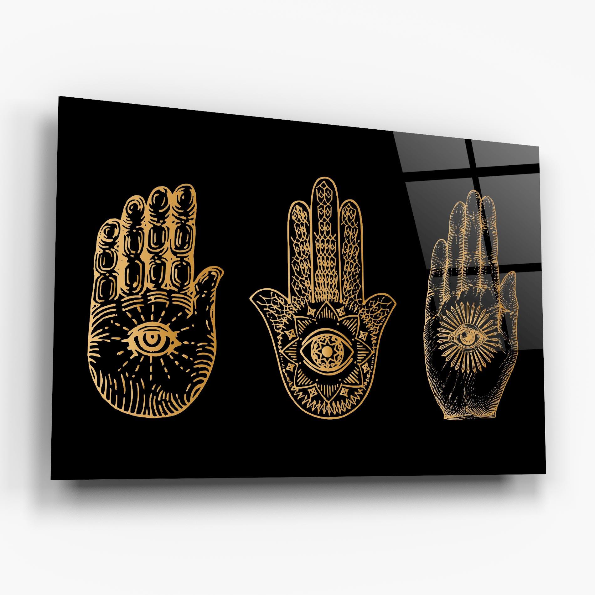 Glasbild Witch Gold Hands mockup 6