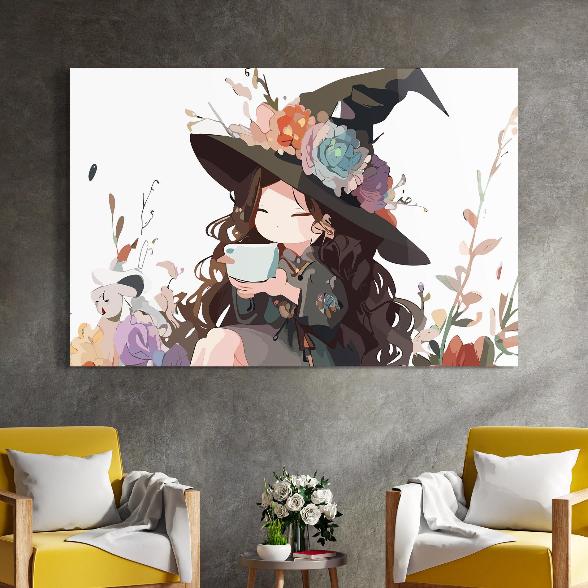 Glasbild Cute Witch mockup 4