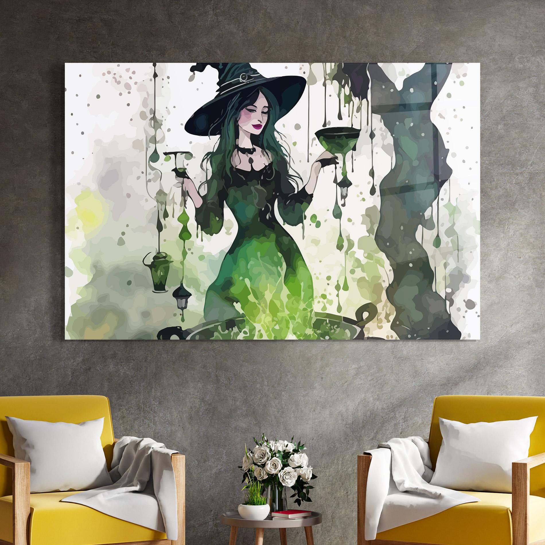 Glasbild Green Light Witch mockup 4