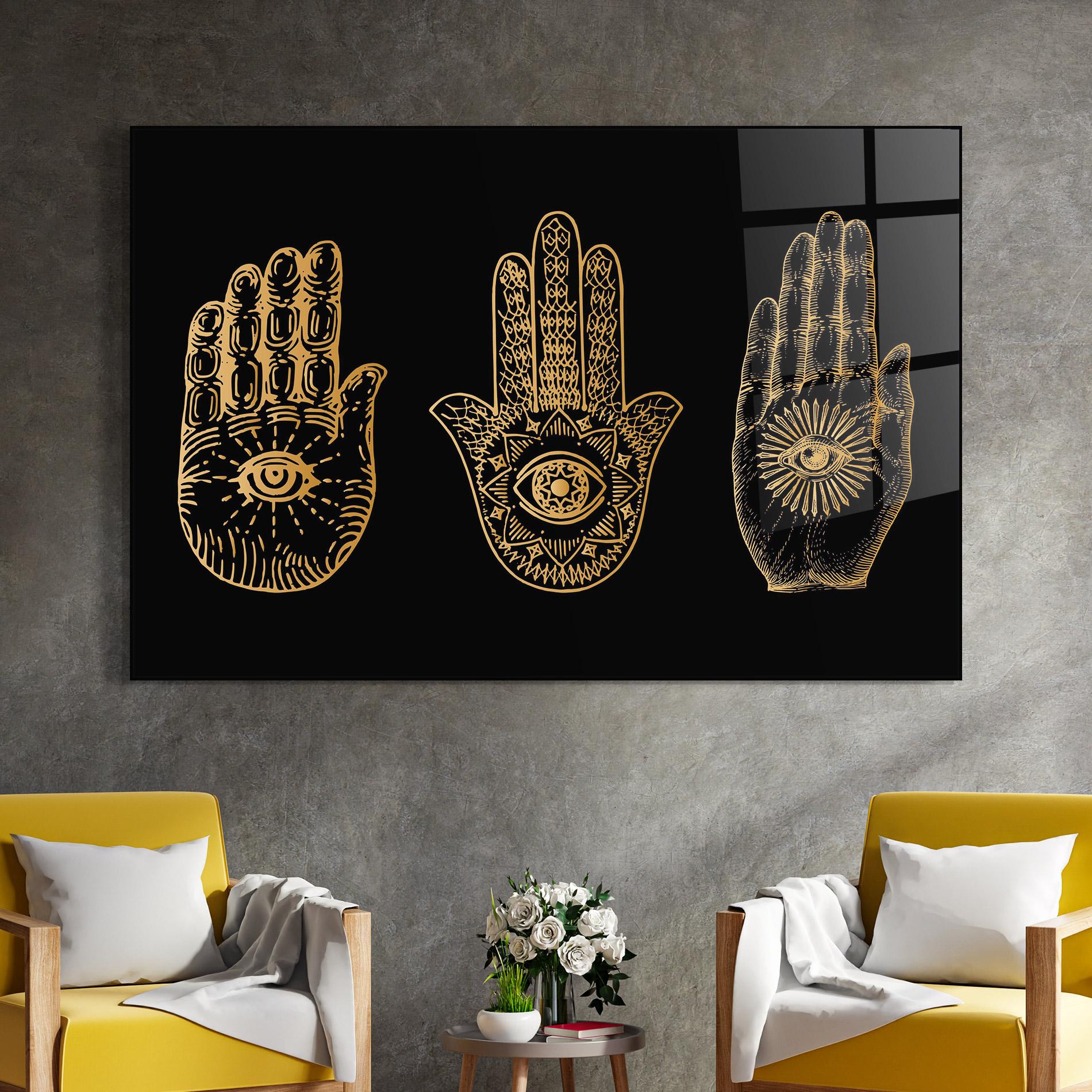 Glasbild Witch Gold Hands mockup 4