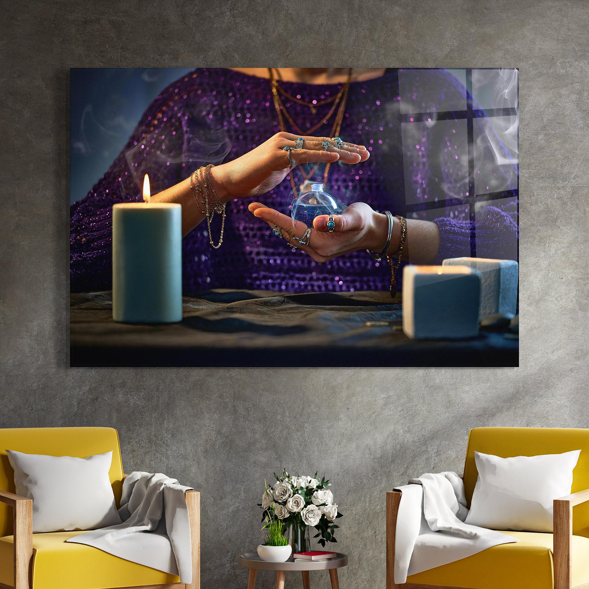 Glasbild Witch Magic Smoke mockup 4