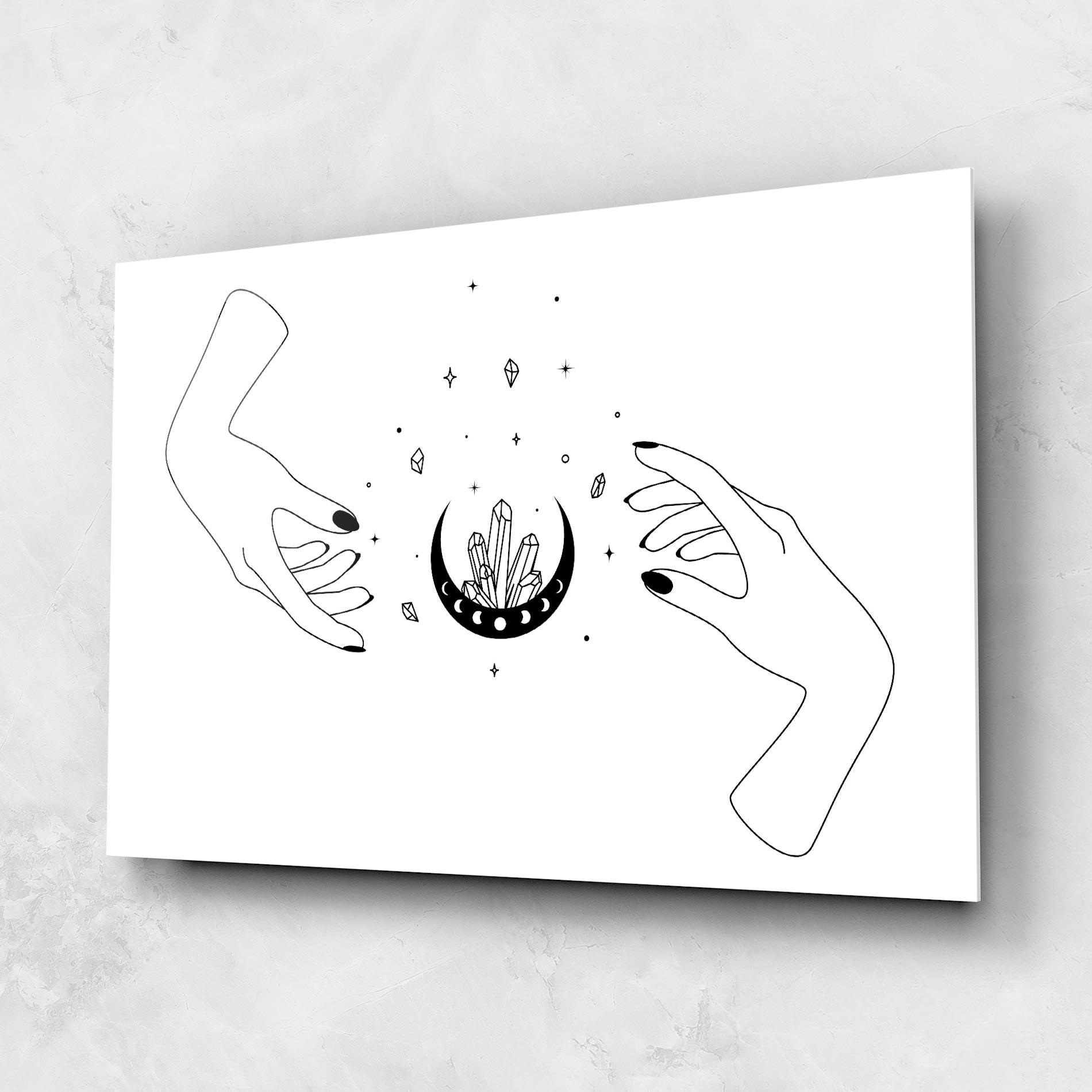 Glasbild Crystal Hand mockup 1