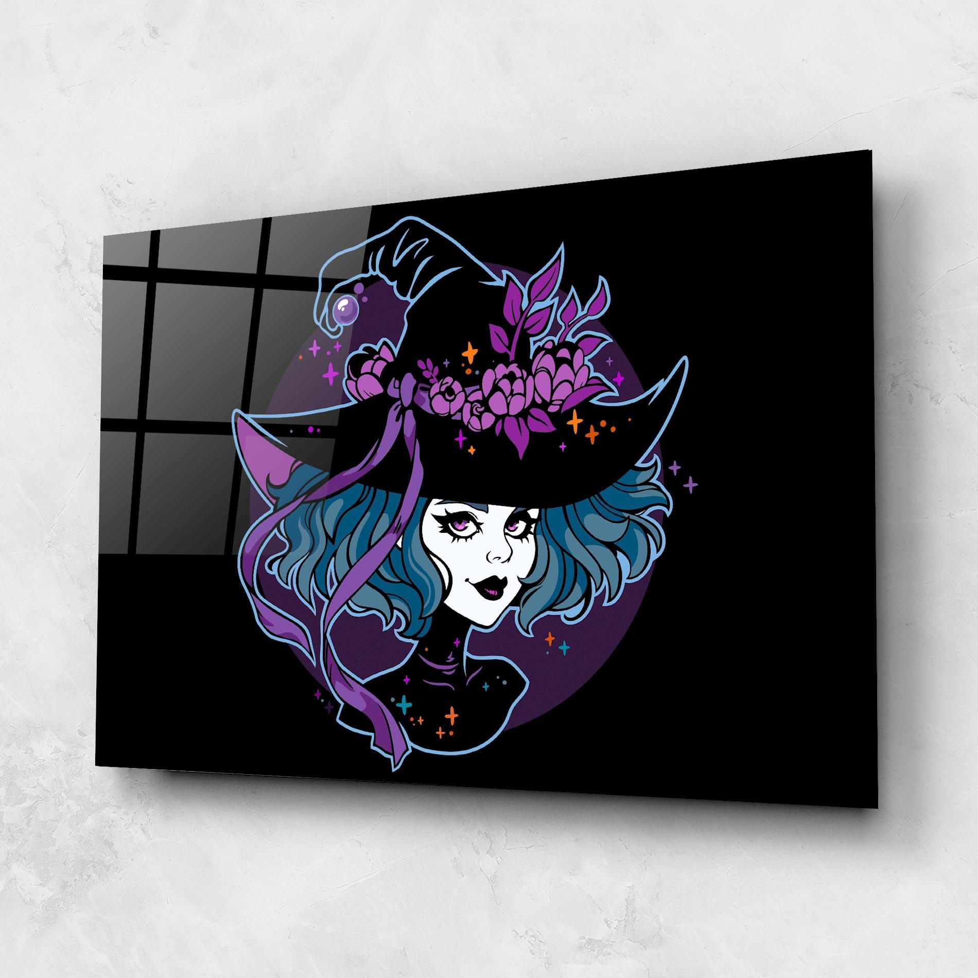 Glasbild Cute Purple Witch mockup 1
