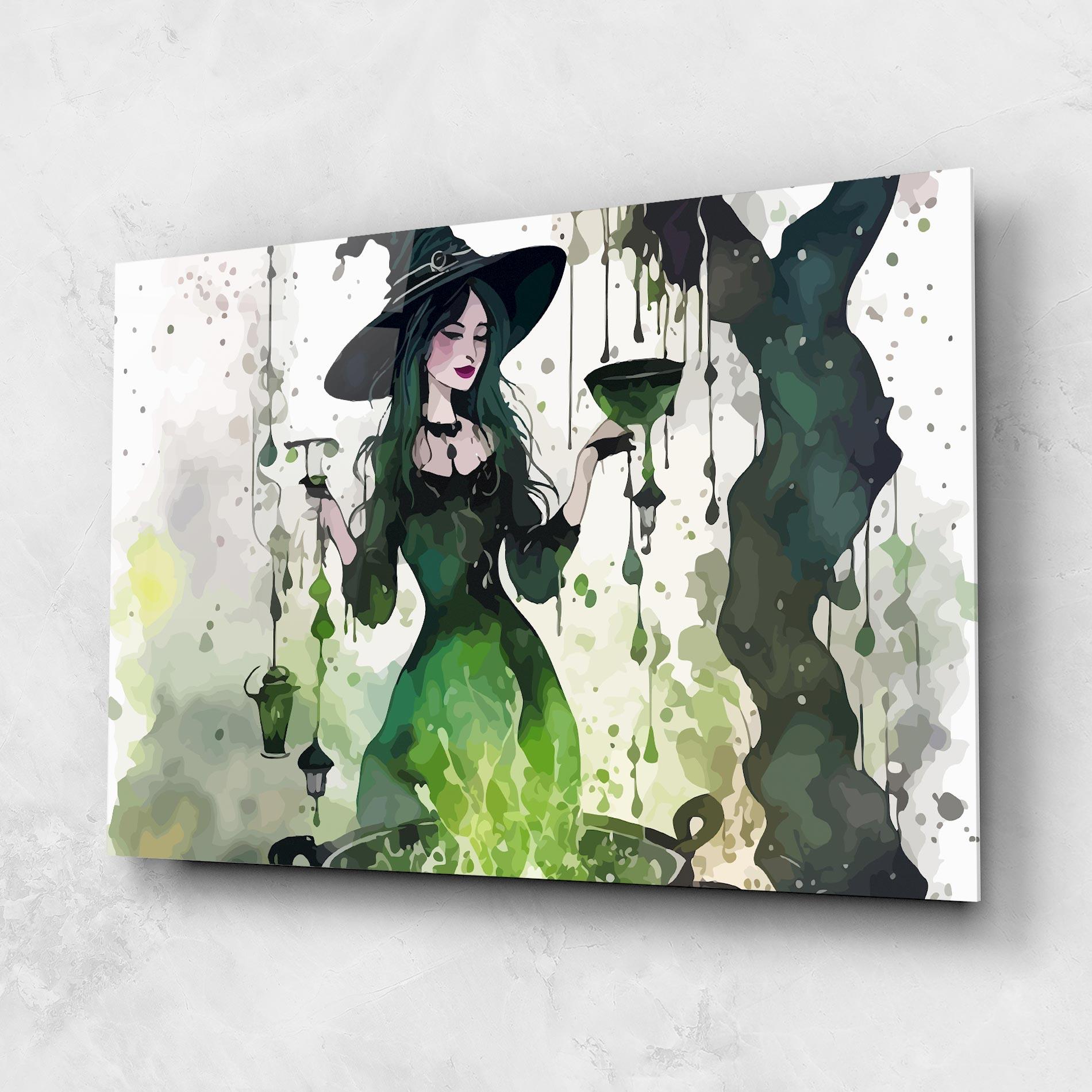 Glasbild Green Light Witch mockup 1