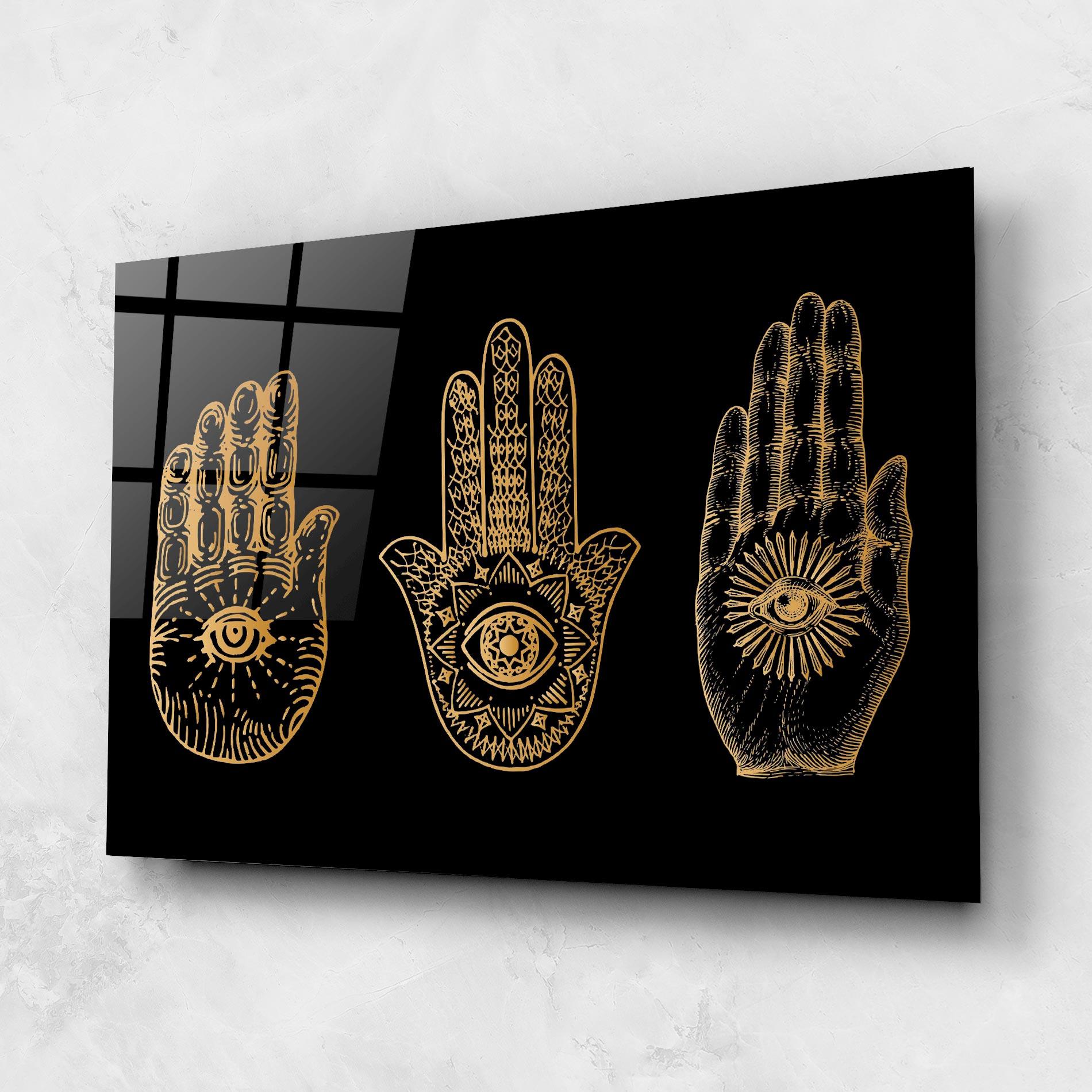 Glasbild Witch Gold Hands mockup 1