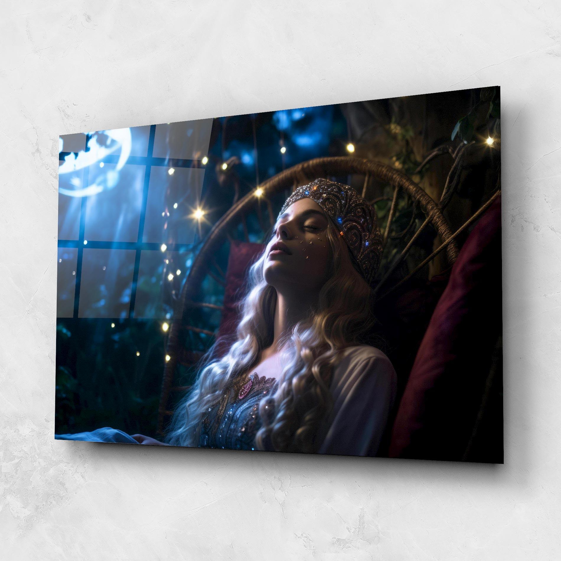 Glasbild Witch Sleeping mockup 1