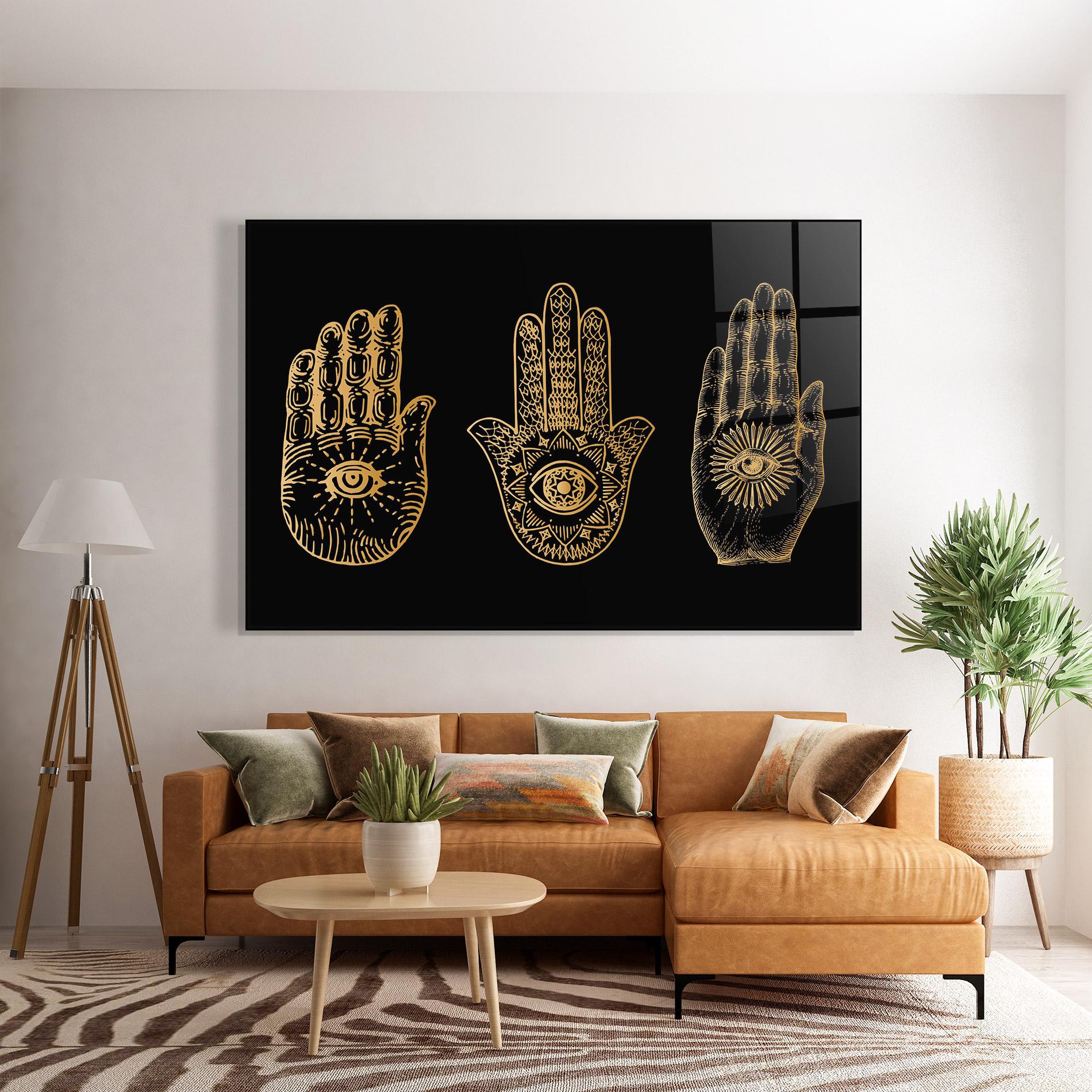 Glasbild Witch Gold Hands mockup 7