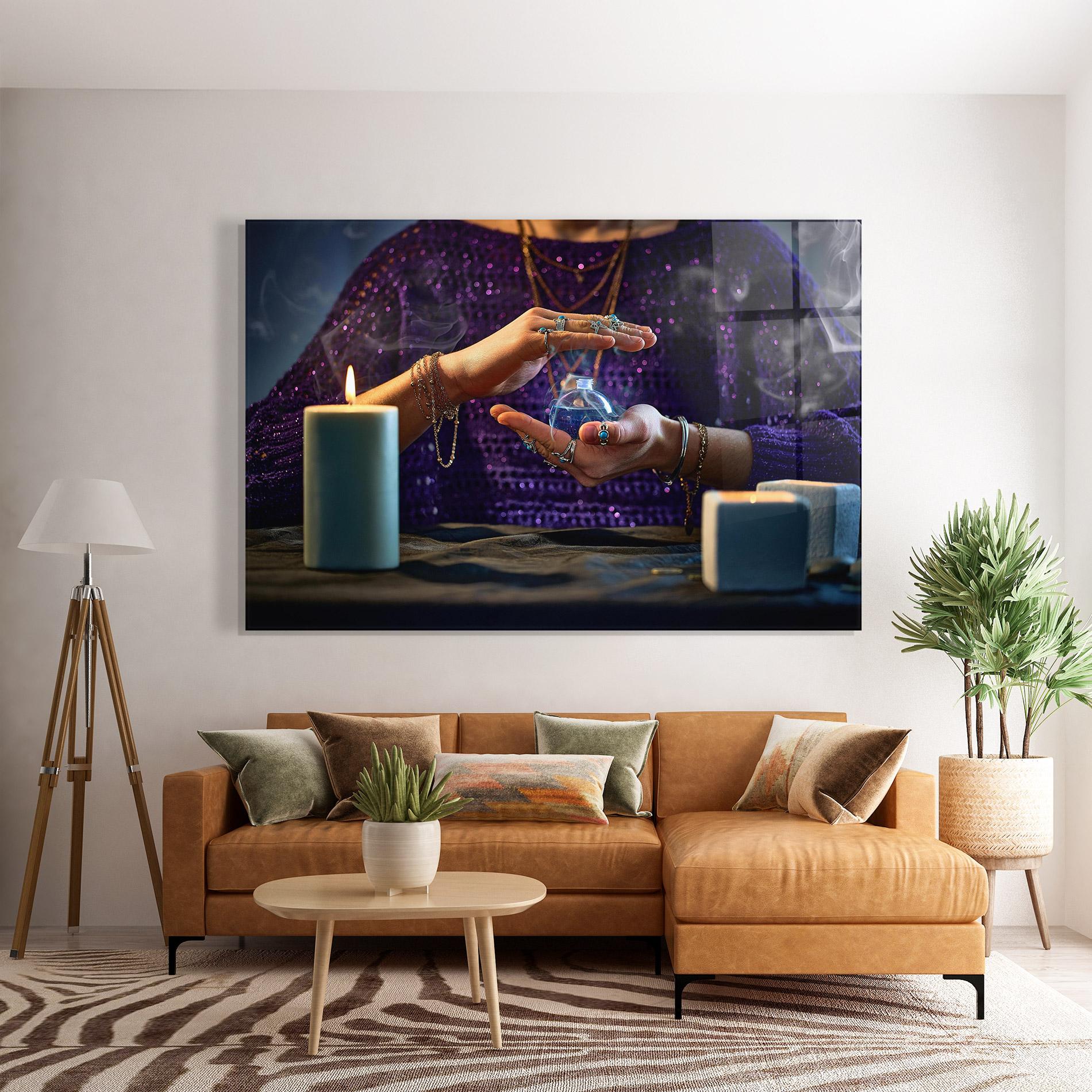 Glasbild Witch Magic Smoke mockup 7