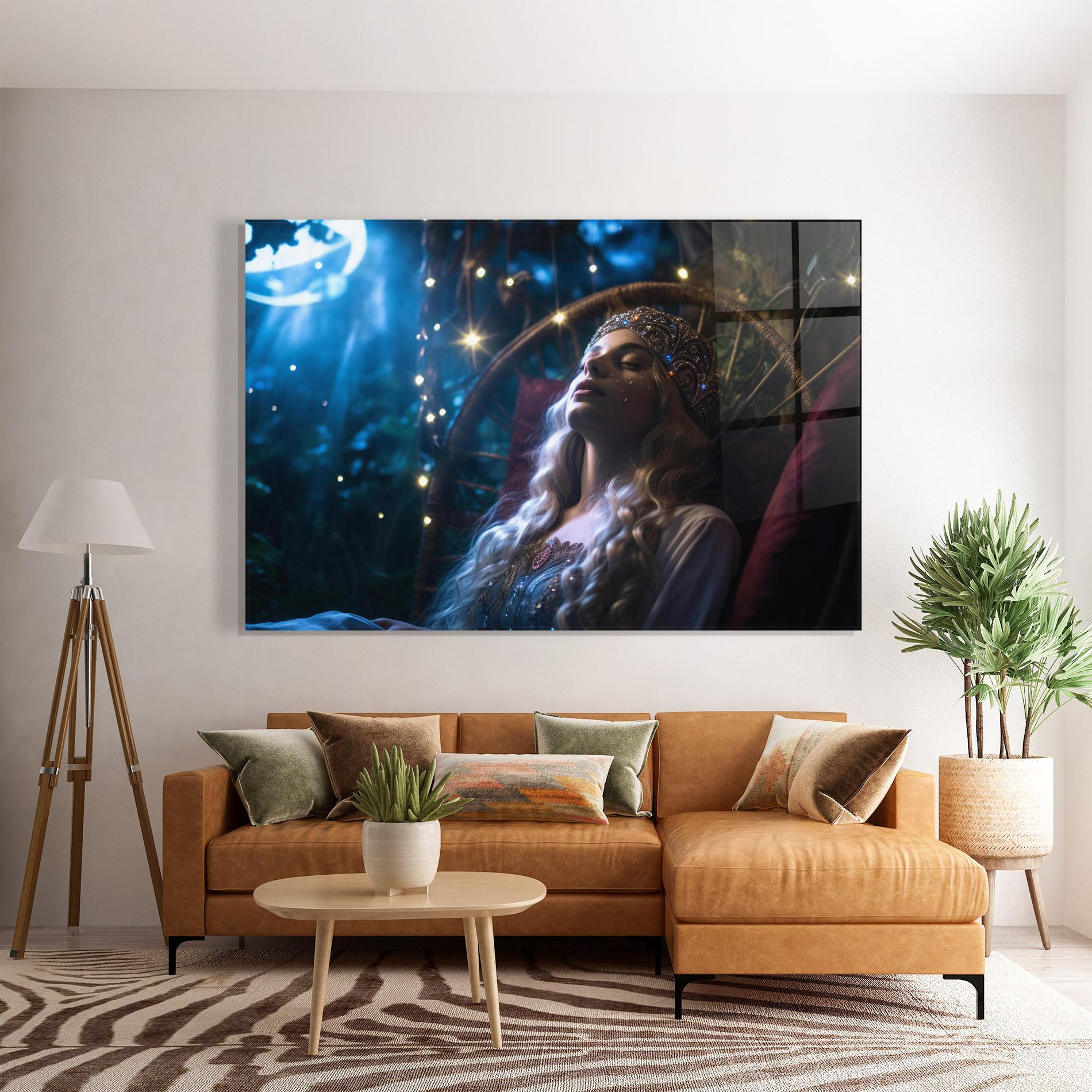 Glasbild Witch Sleeping mockup 7