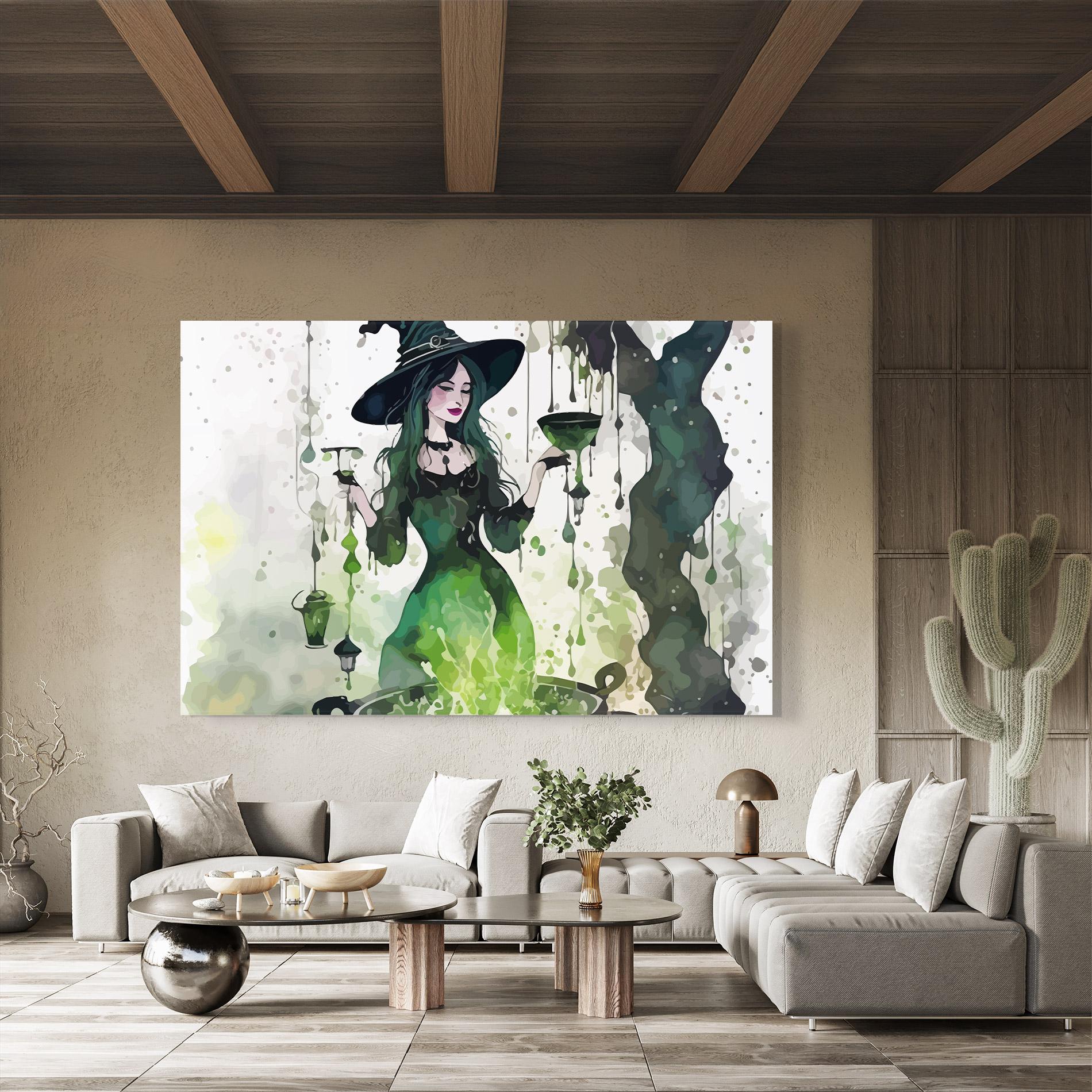 Glasbild Green Light Witch mockup 8