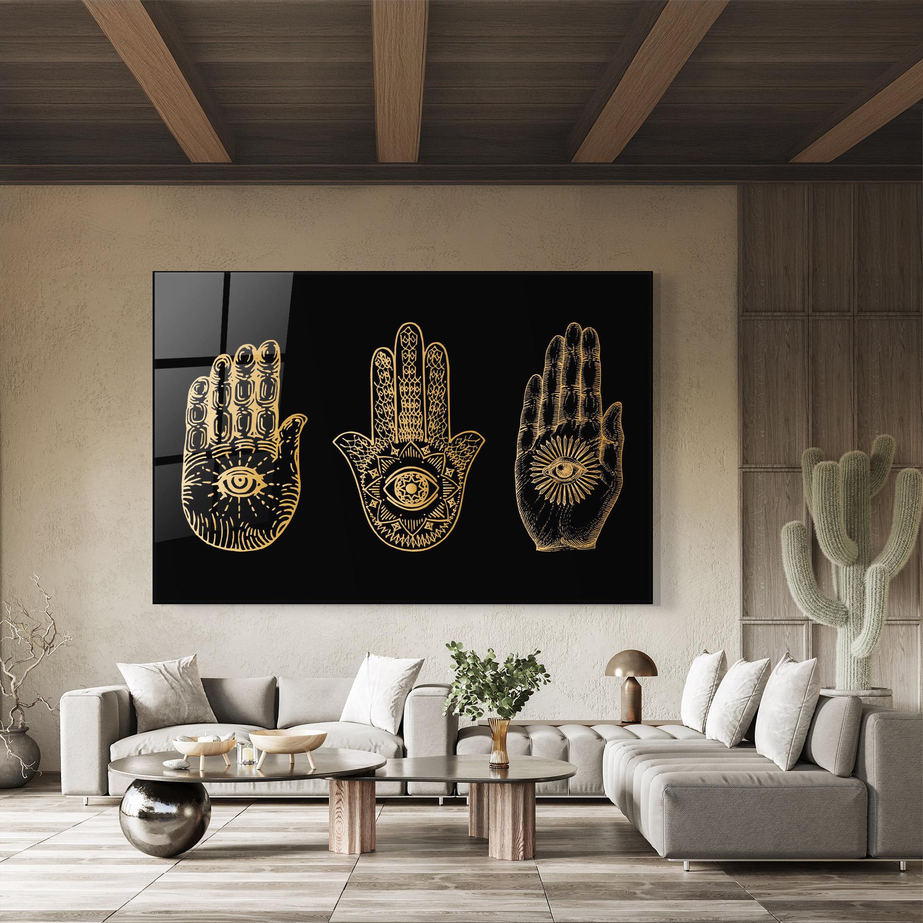 Glasbild Witch Gold Hands mockup 8
