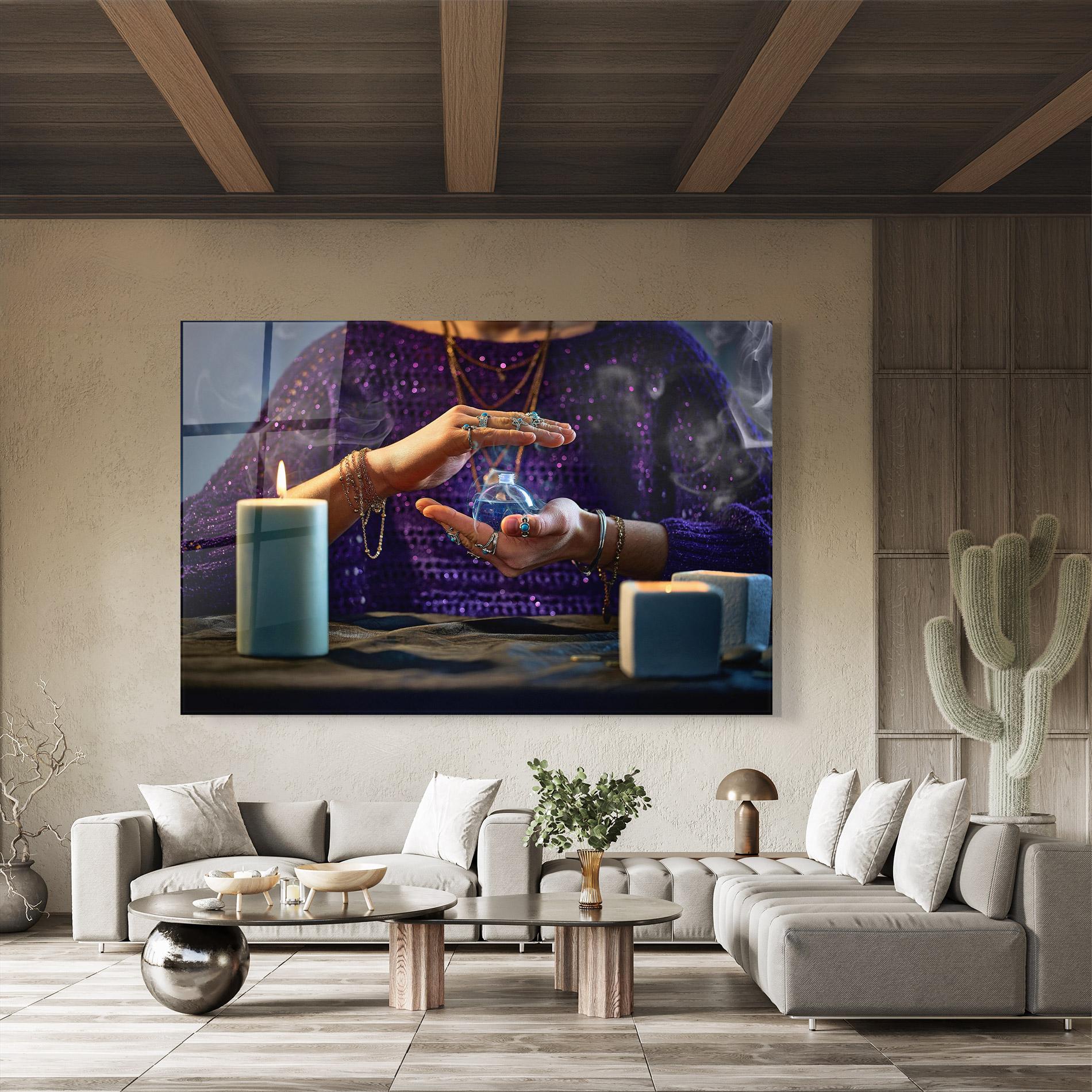 Glasbild Witch Magic Smoke mockup 8