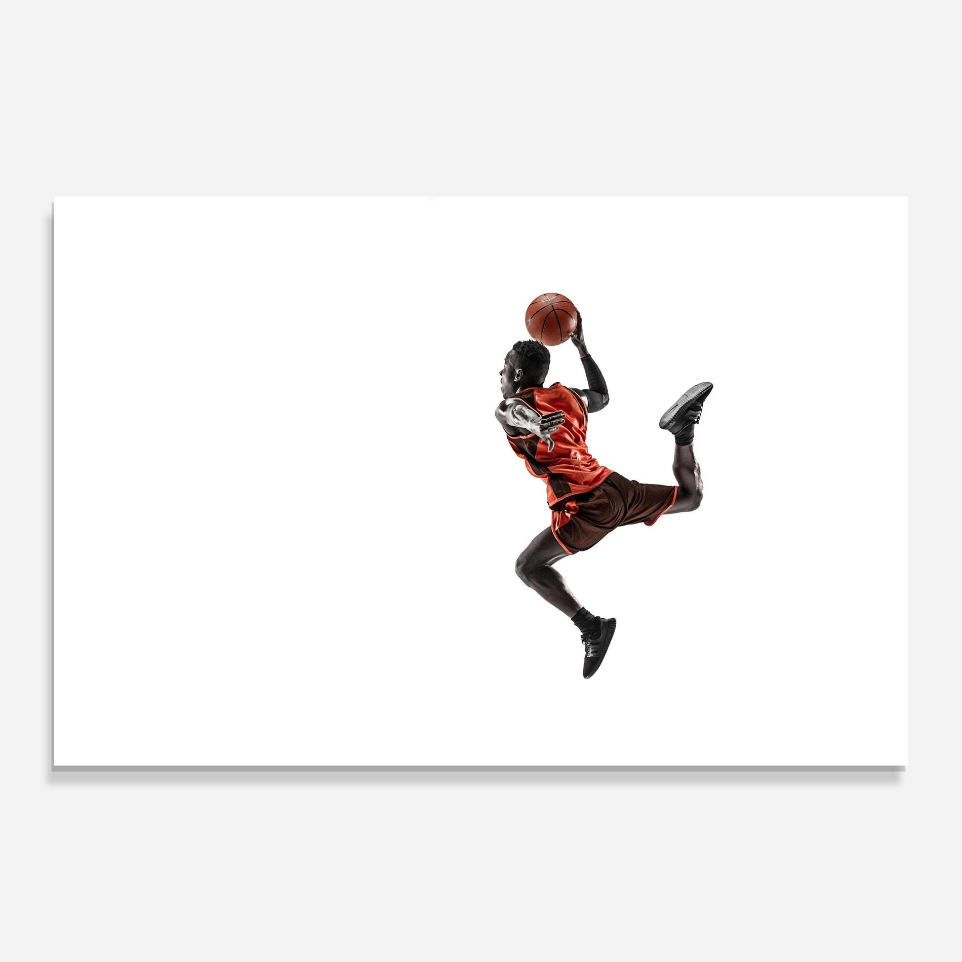 Glasbild Basketball Player Flying mockup 0