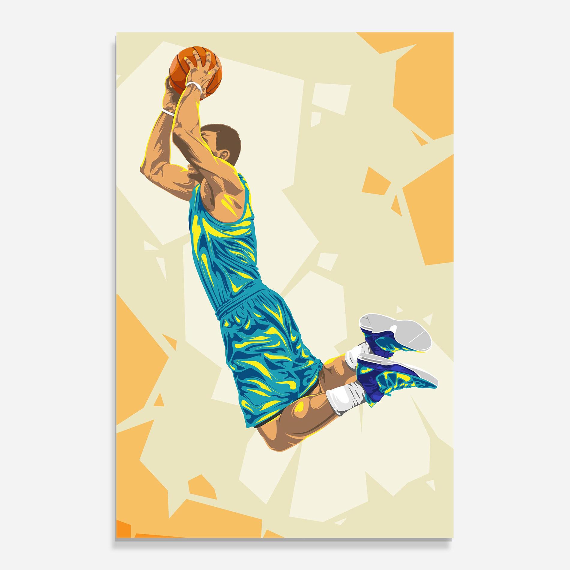 Glasbild Basketball Dunk Pose mockup 0
