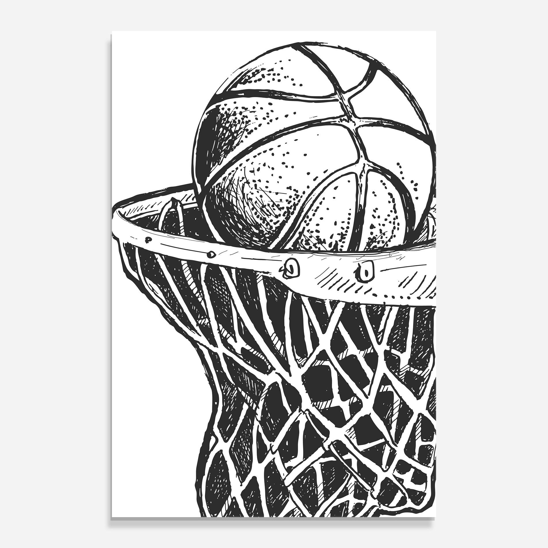 Glasbild Basketball Grey Hoop mockup 0