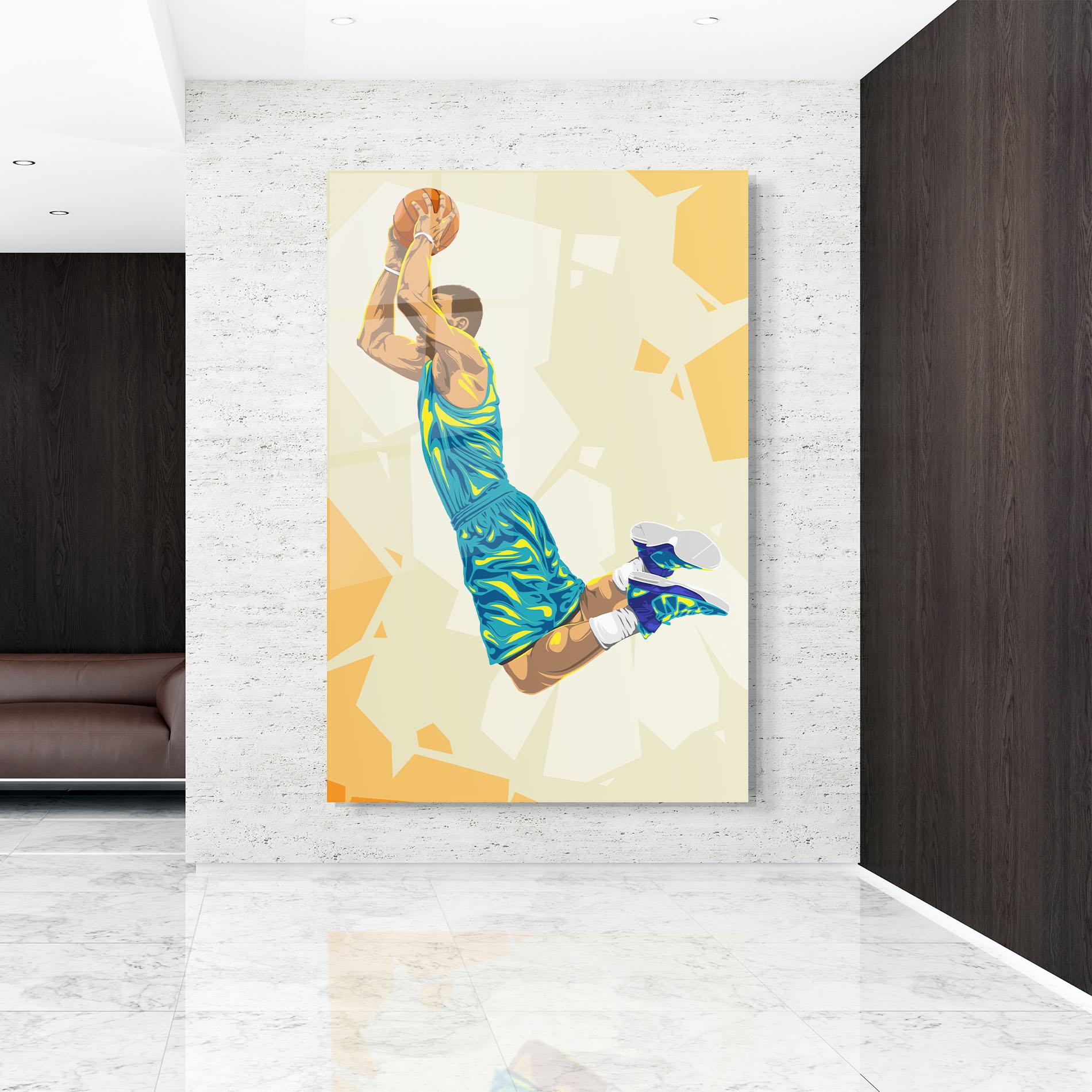 Glasbild Basketball Dunk Pose mockup 9