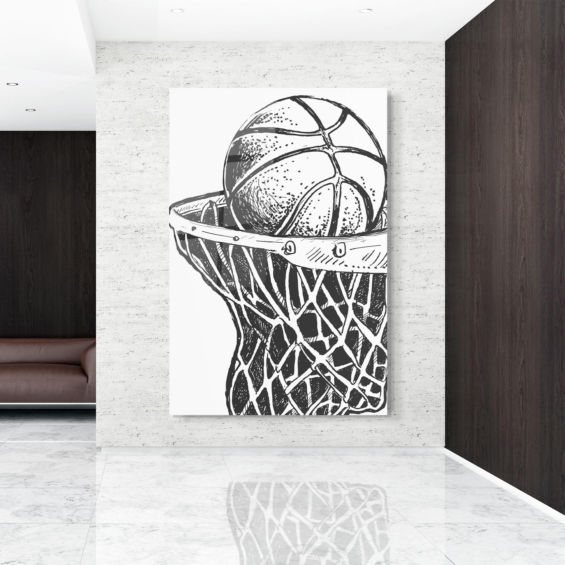 Glasbild Basketball Grey Hoop mockup 9