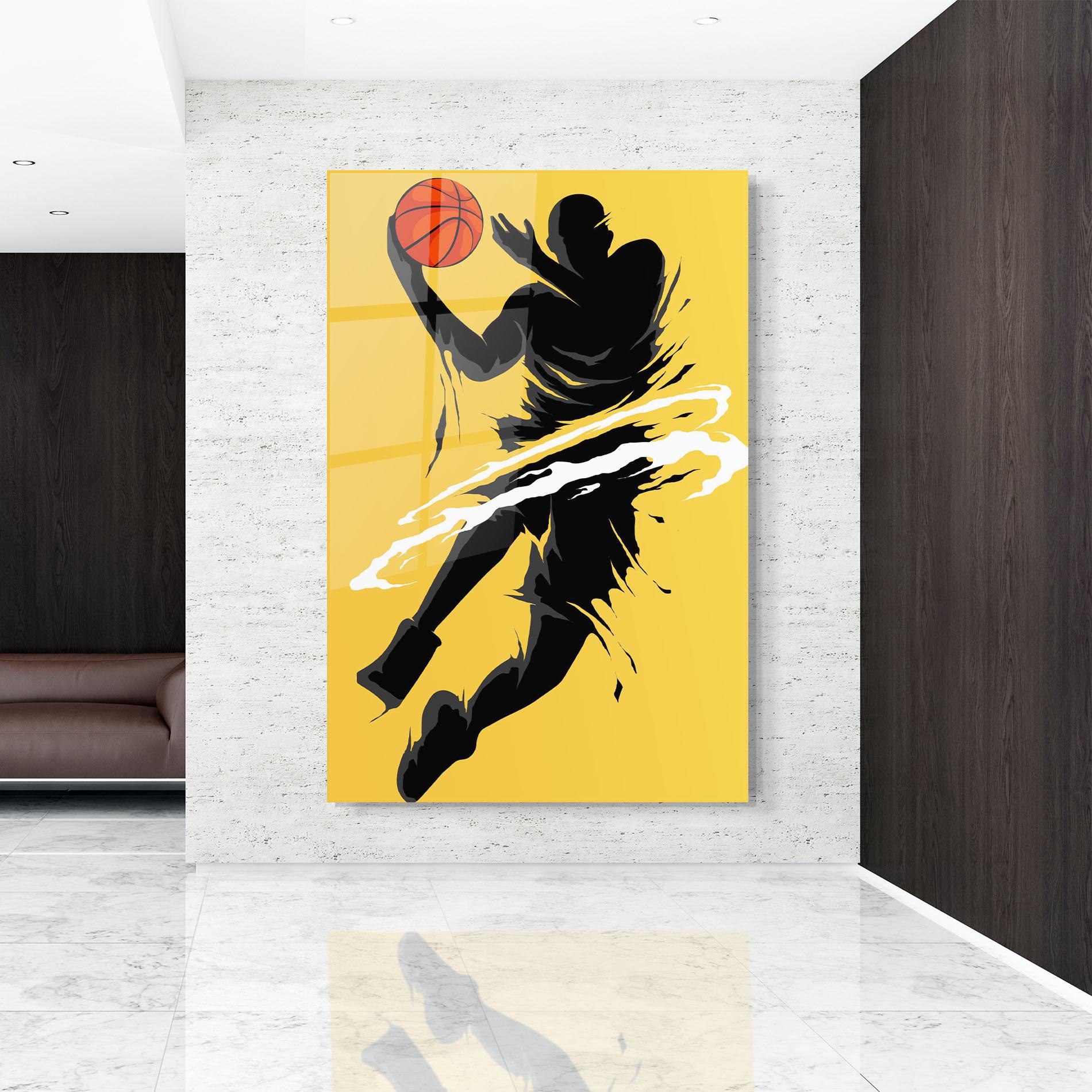 Glasbild Basketball Smoke mockup 9