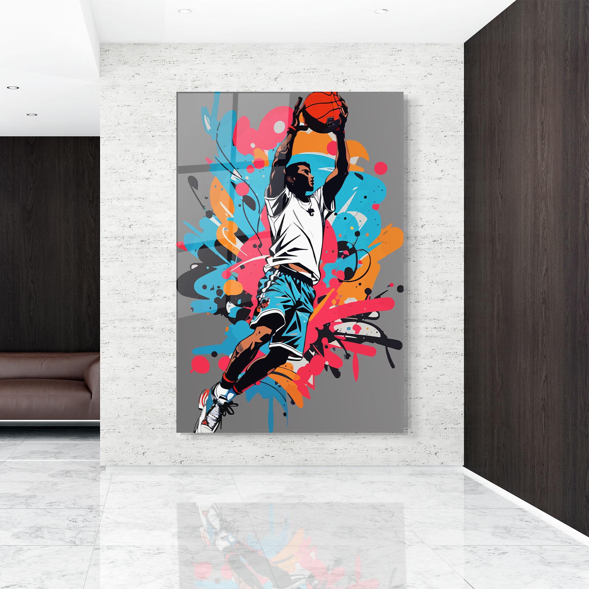 Glasbild Blue Red Basket mockup 9