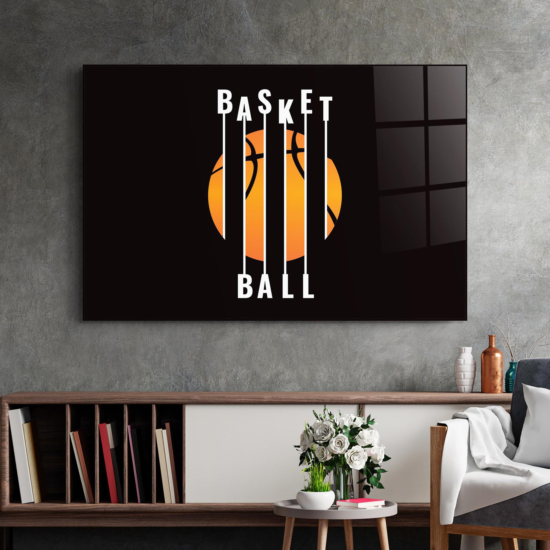 Glasbild Basket Ball mockup 2