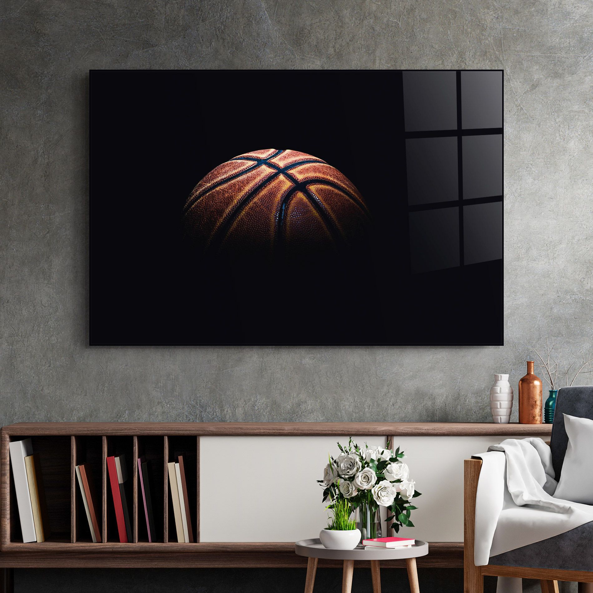 Basketball Ball In Dark mockup 2