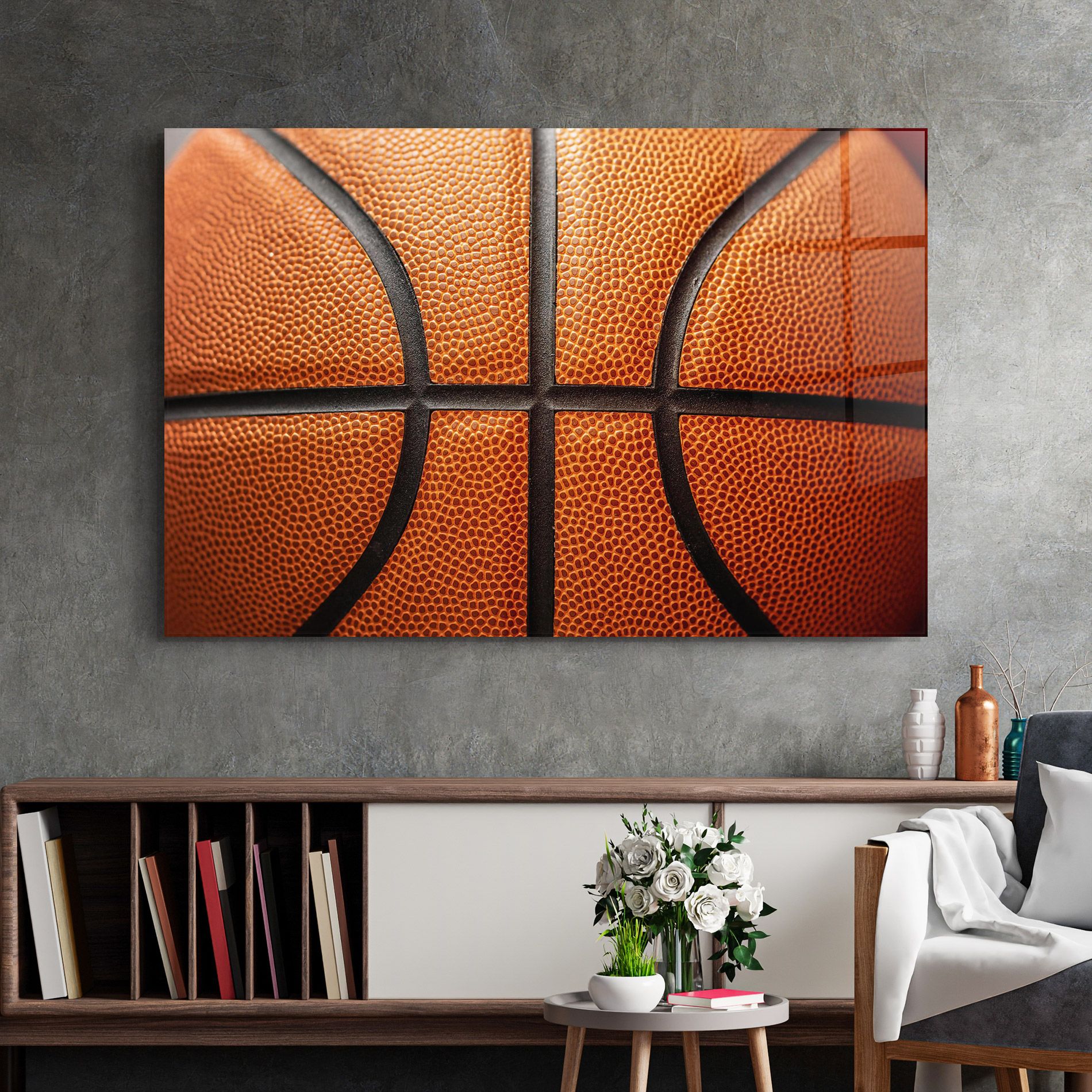 Close Up Leather Basketball mockup 2