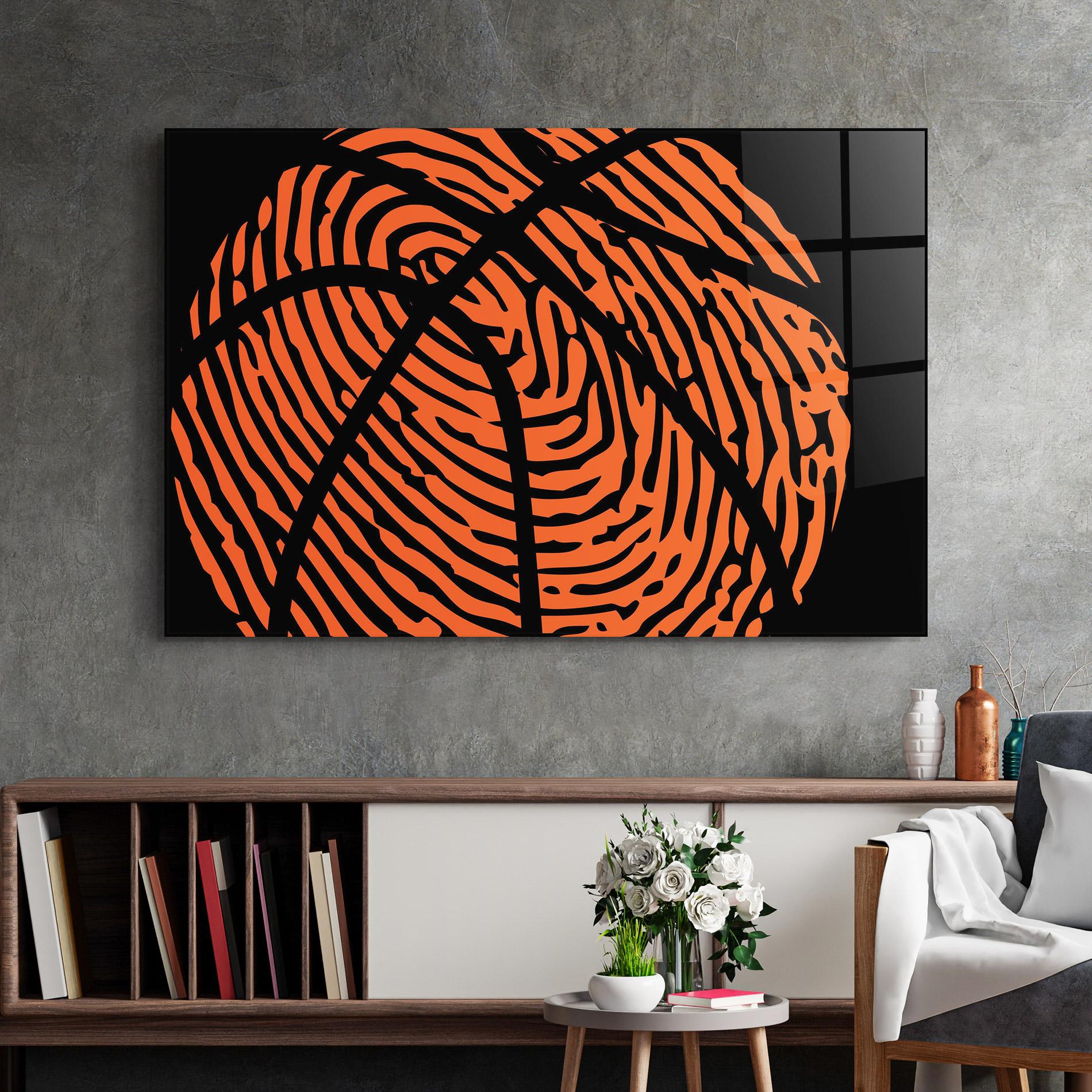 Glasbild Fingerprint Basketball mockup 2