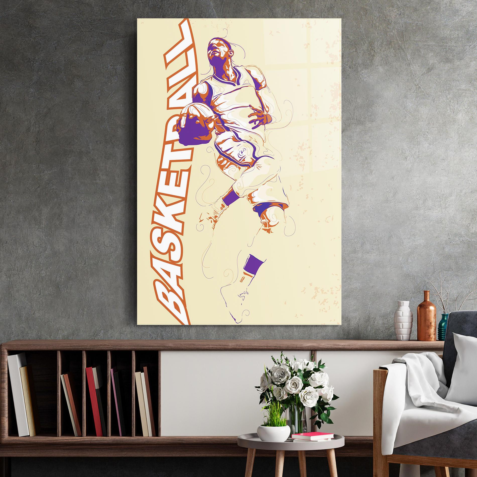 Glasbild Basketball Cream mockup 2
