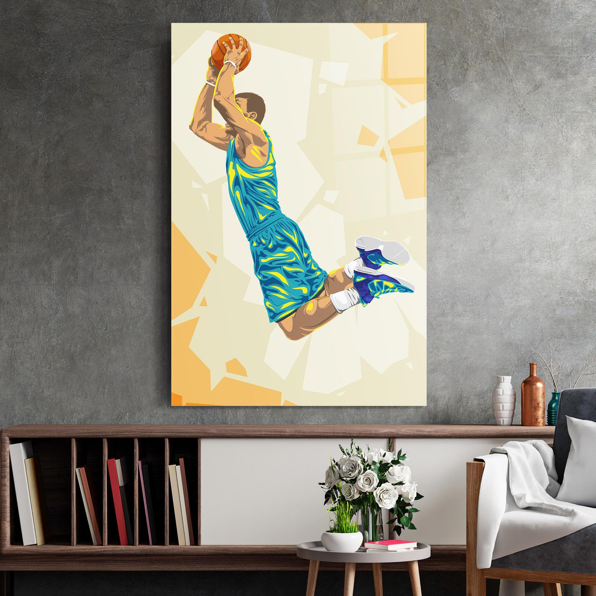 Glasbild Basketball Dunk Pose mockup 2