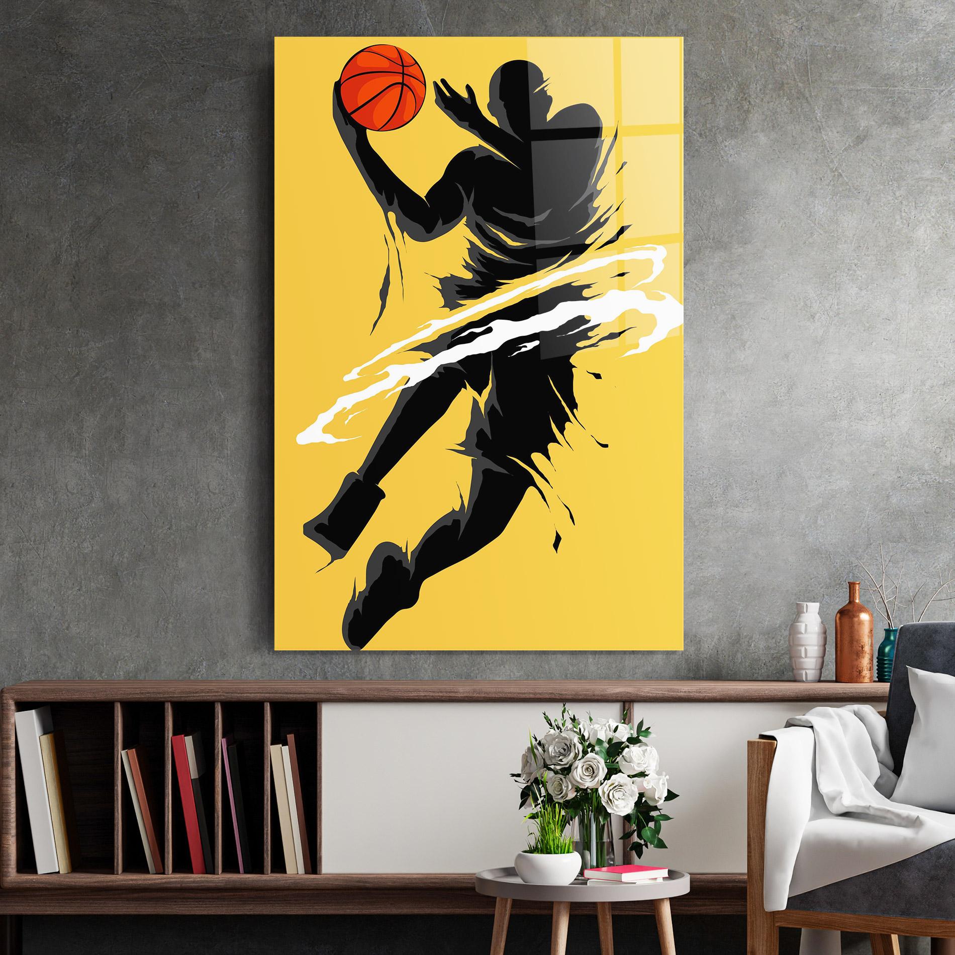 Glasbild Basketball Smoke mockup 2