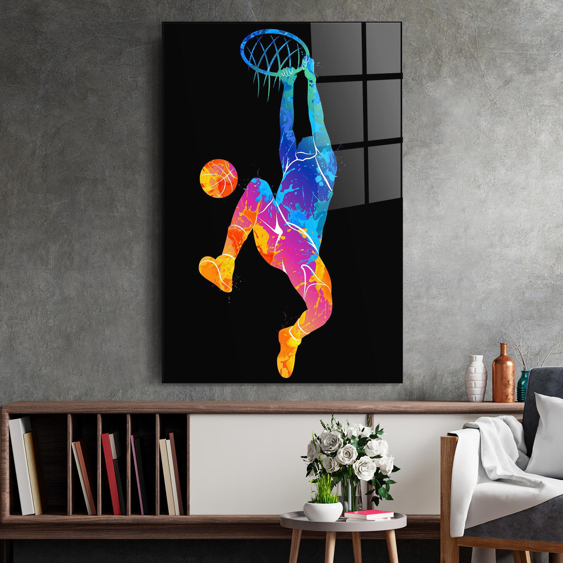 Glasbild Blue Basket Hoop mockup 2