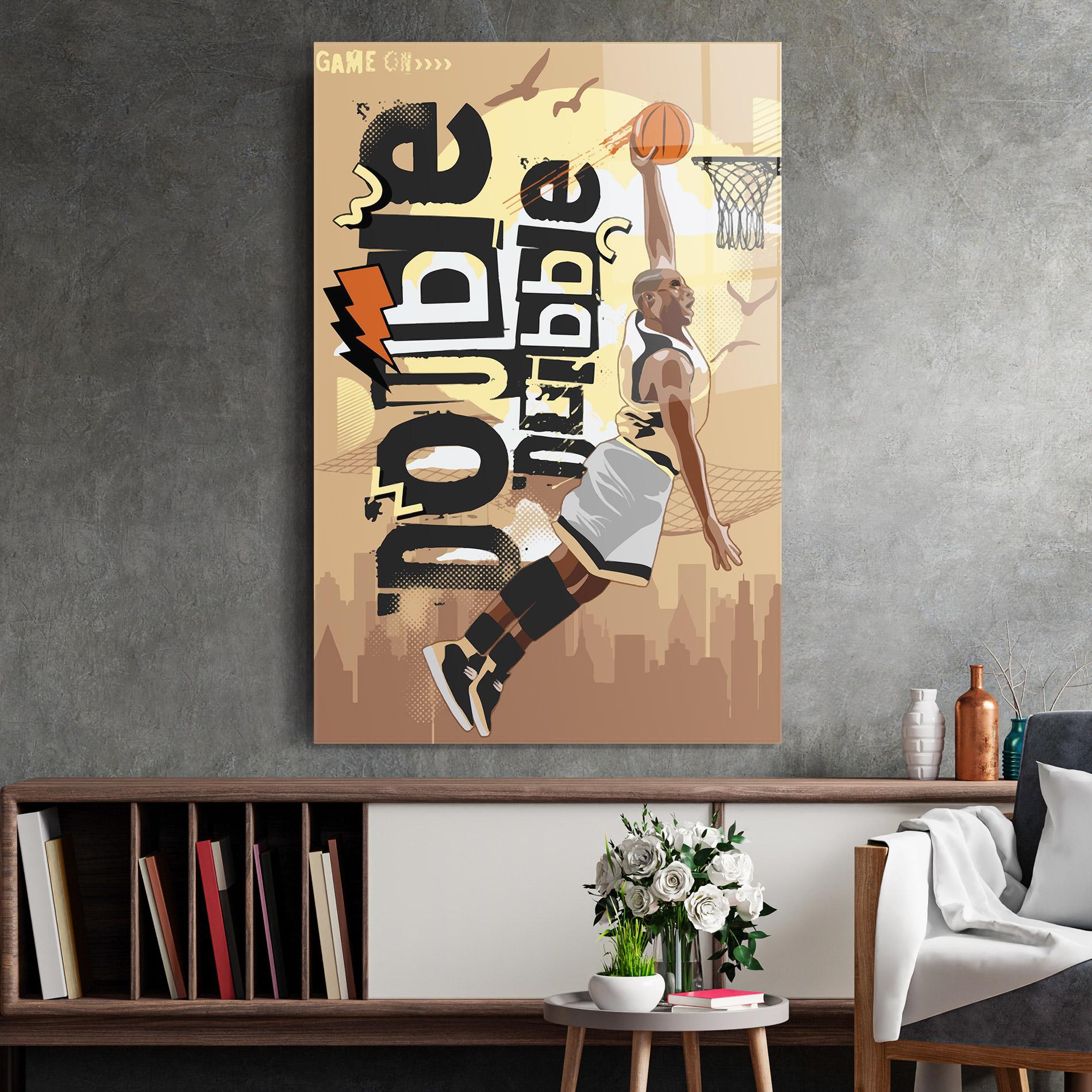 Glasbild Double Dribble mockup 2