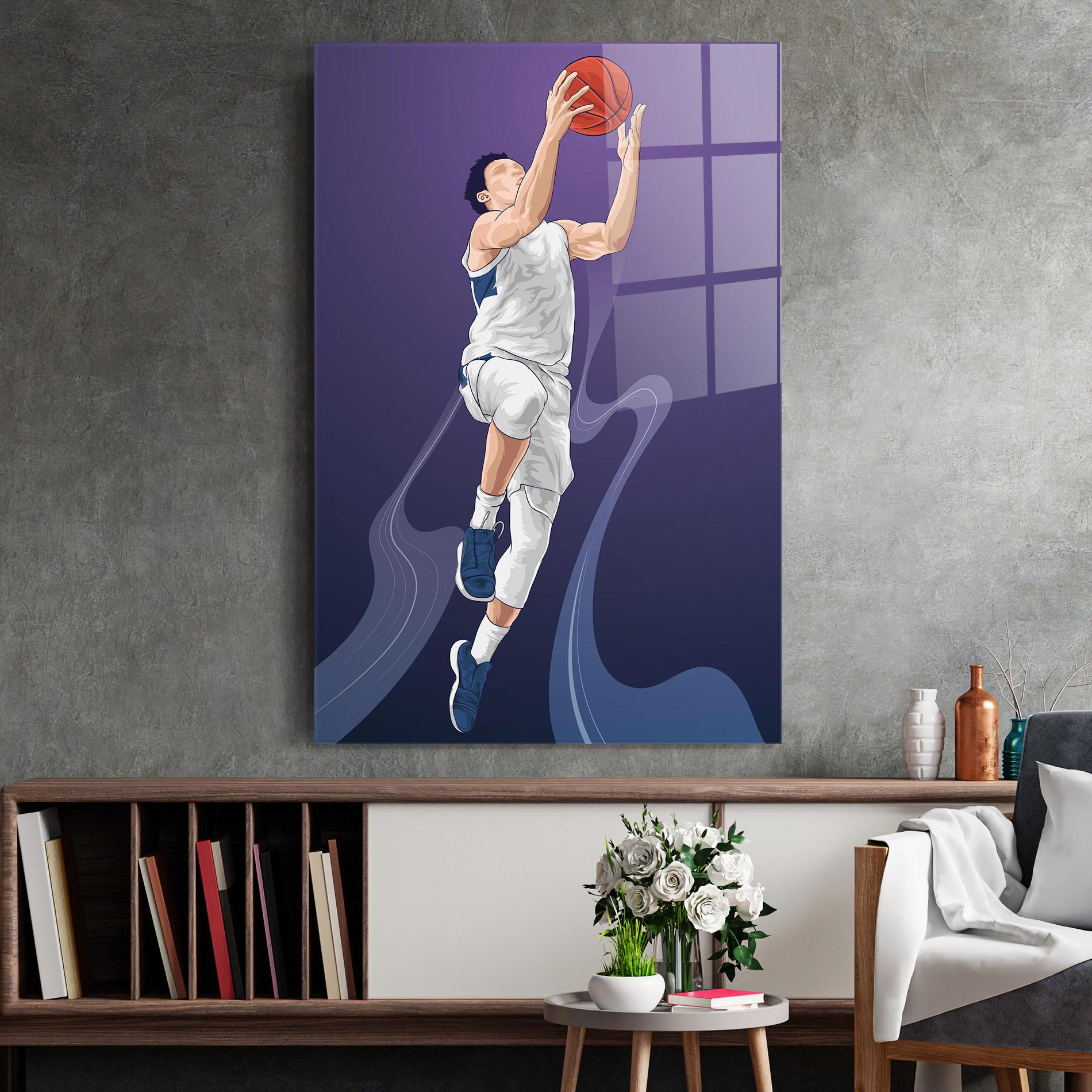 Glasbild Flying Player mockup 2