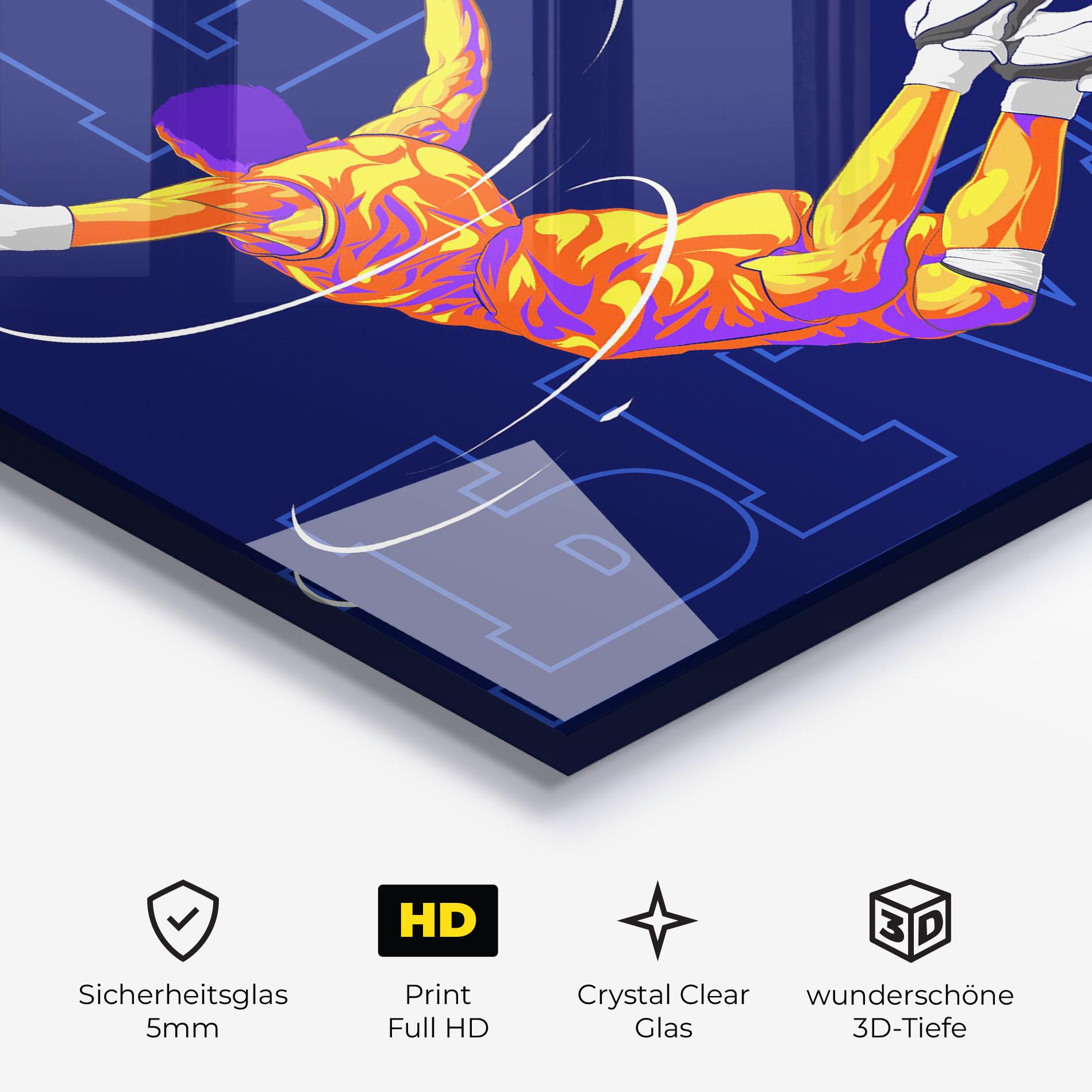 Glasbild Basketball Blue mockup 3