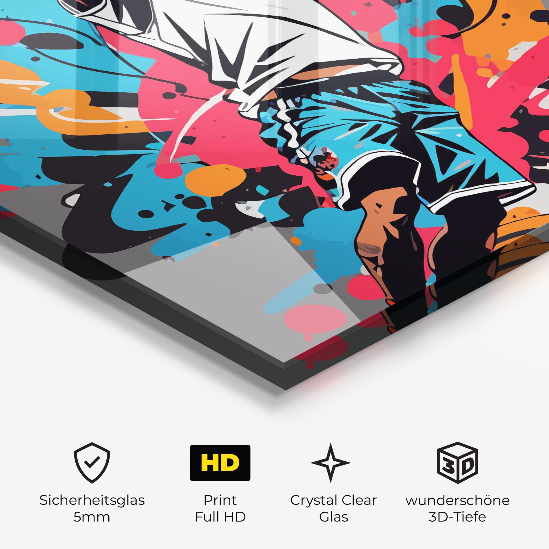 Glasbild Blue Red Basket mockup 3