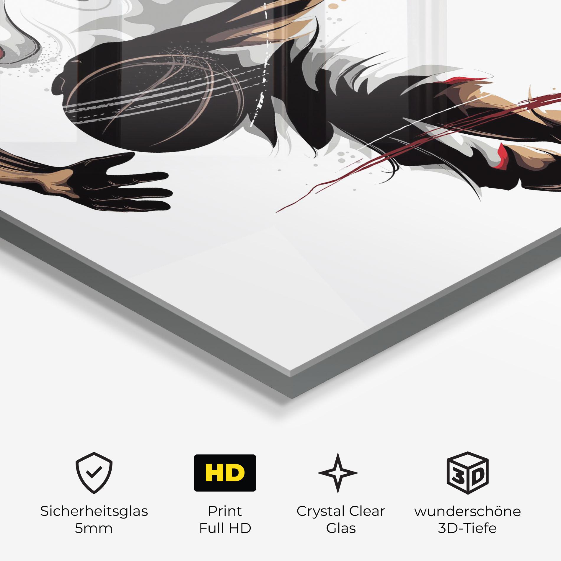 Glasbild Dribbling Run mockup 3