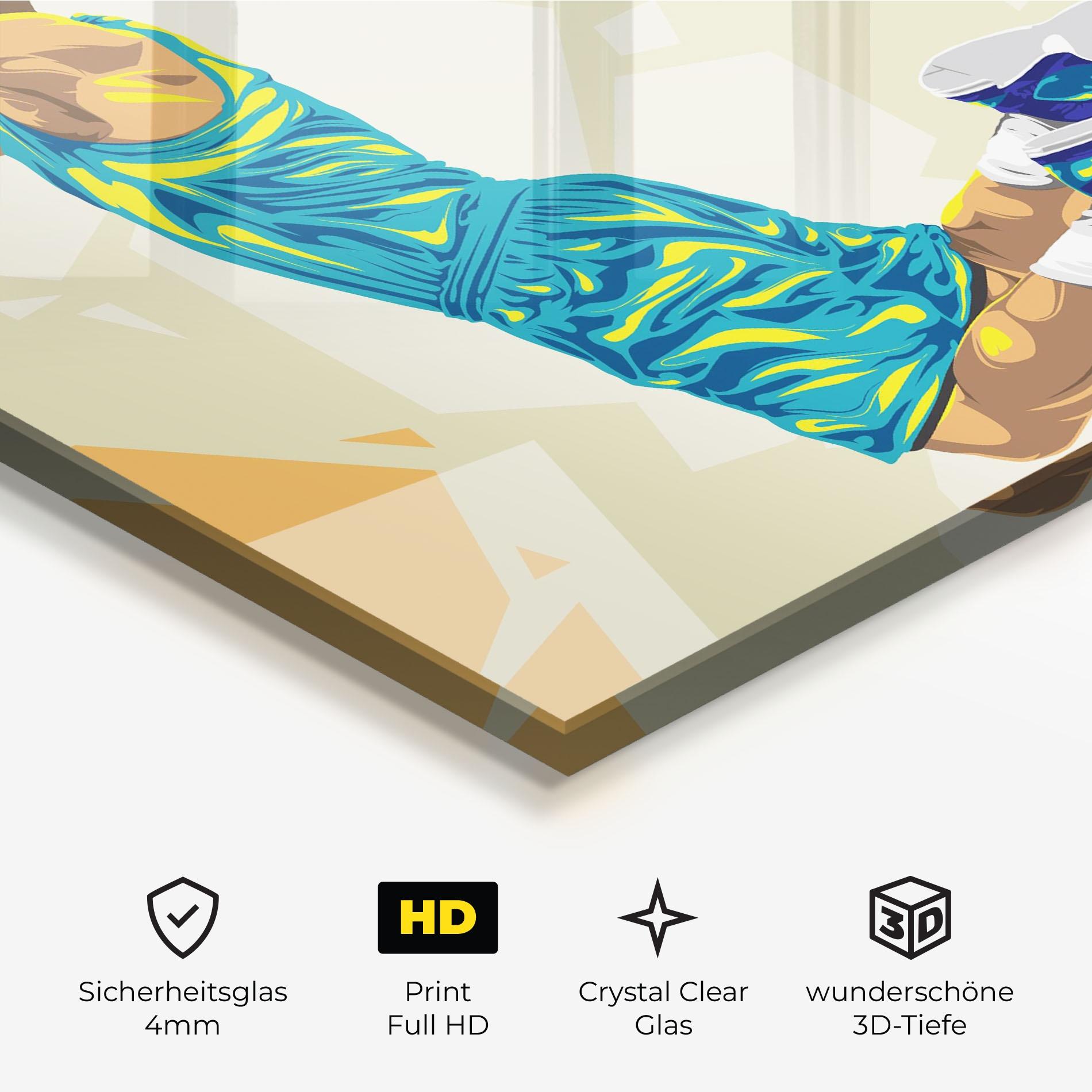 Glasbild Basketball Dunk Pose mockup 3