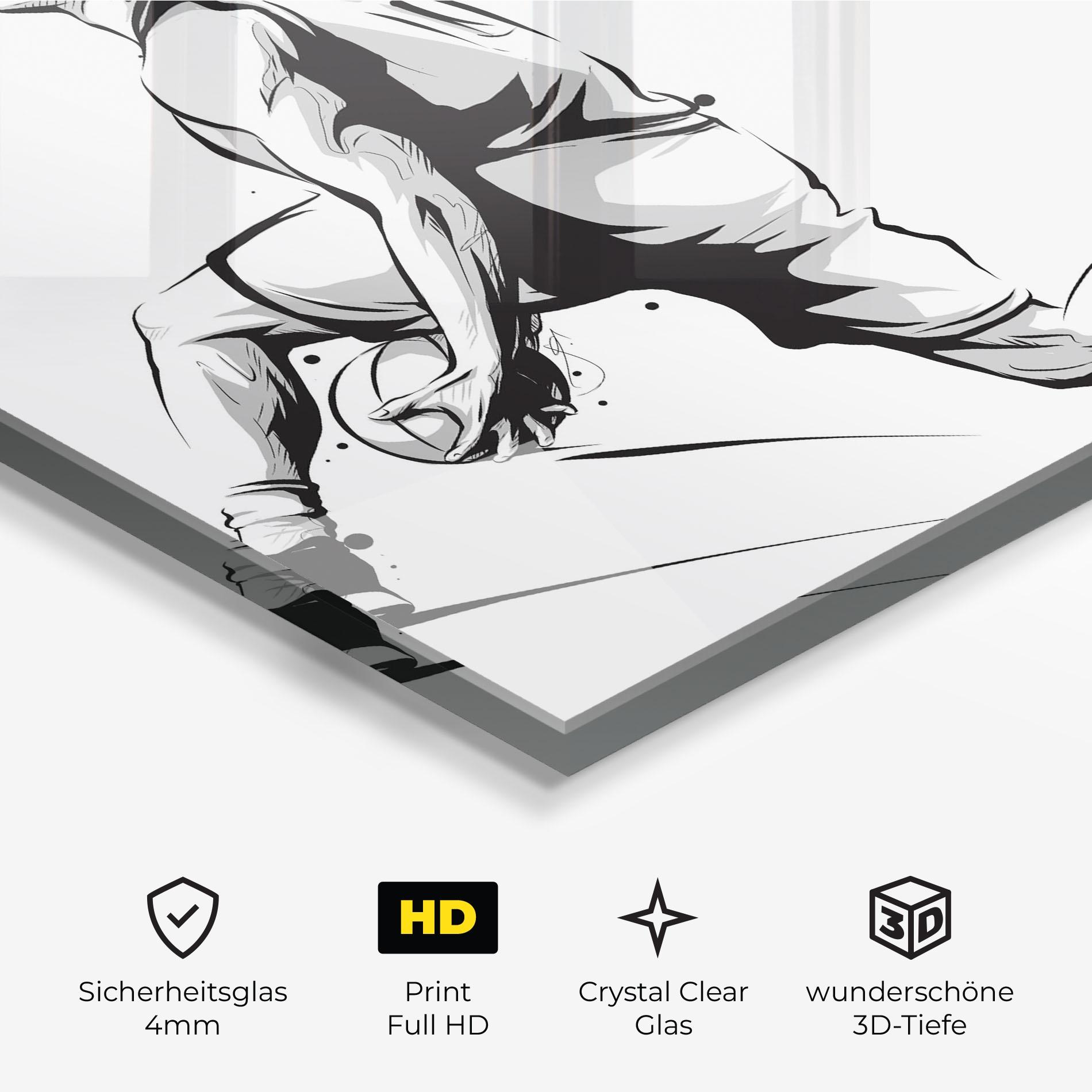 Glasbild Basketball Player Jump mockup 3