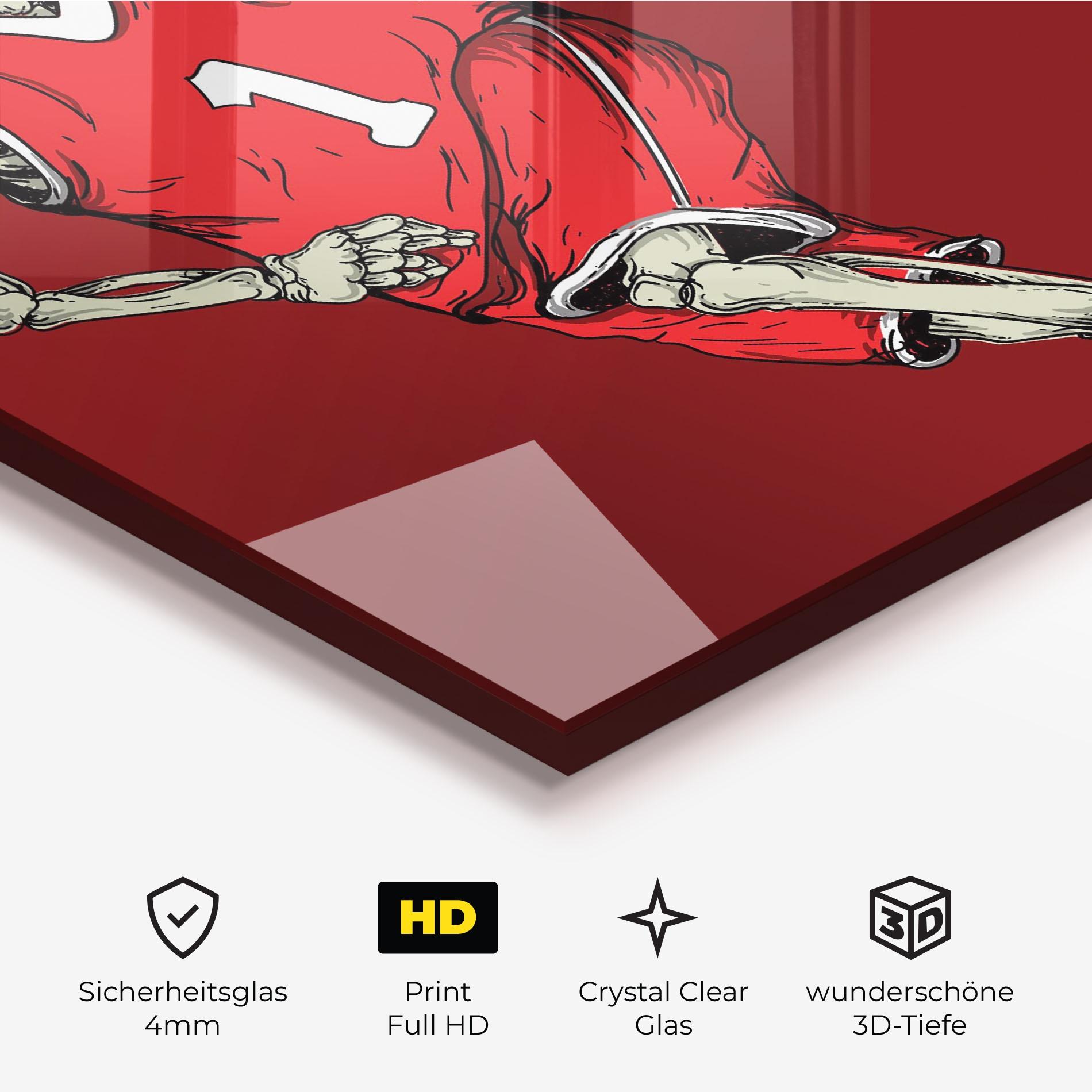 Glasbild Basketball Skull mockup 3