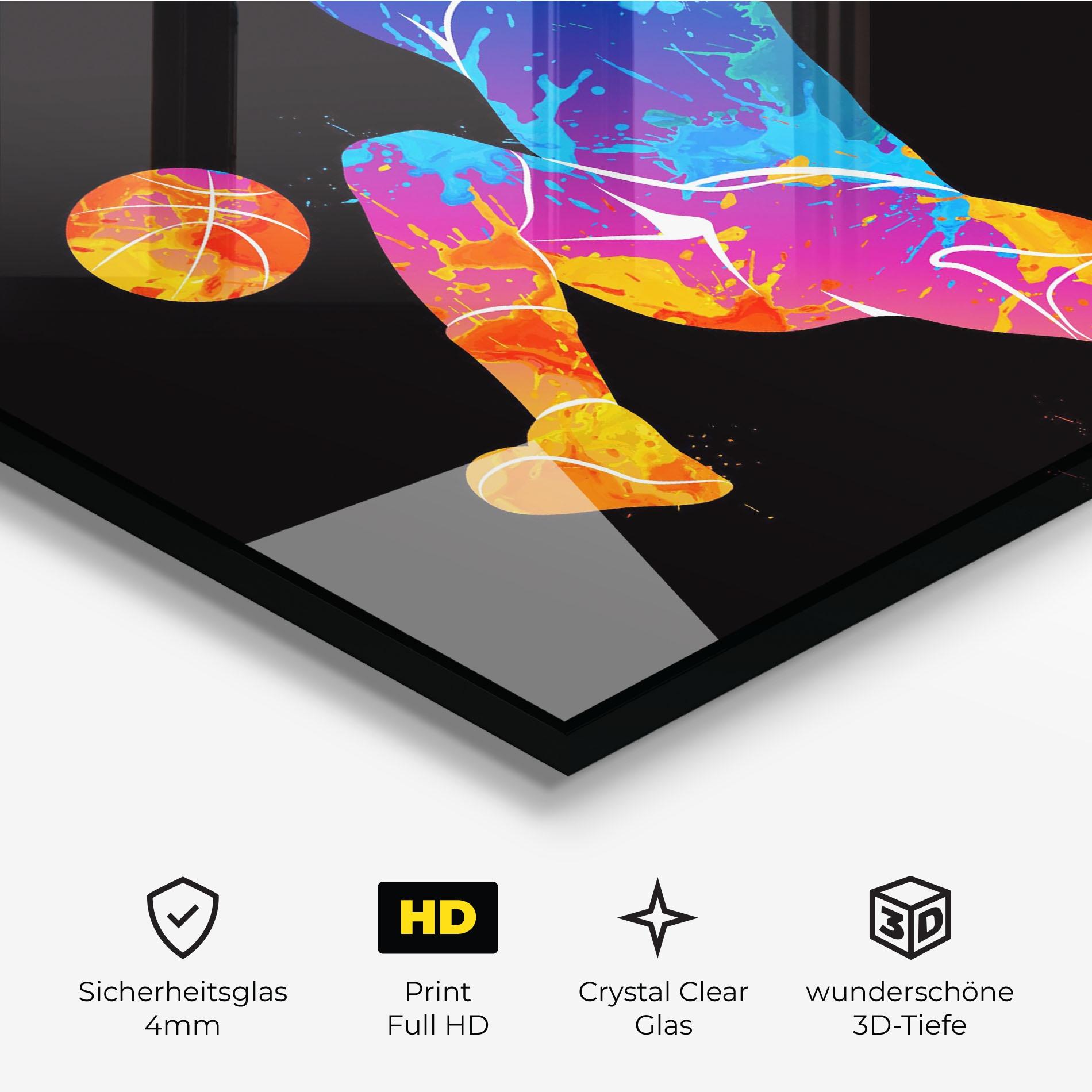 Glasbild Blue Basket Hoop mockup 3