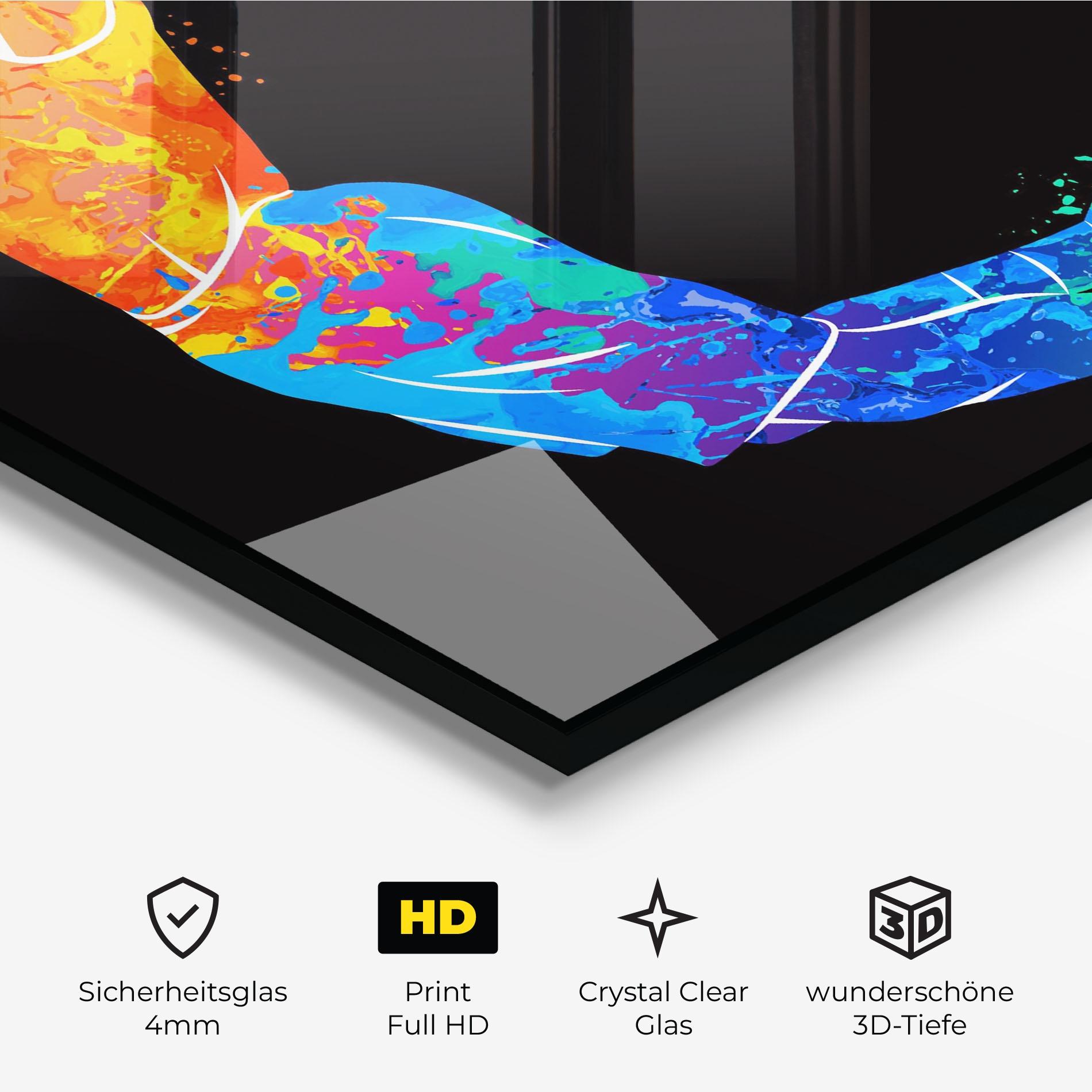 Glasbild Blue Orange Basket mockup 3