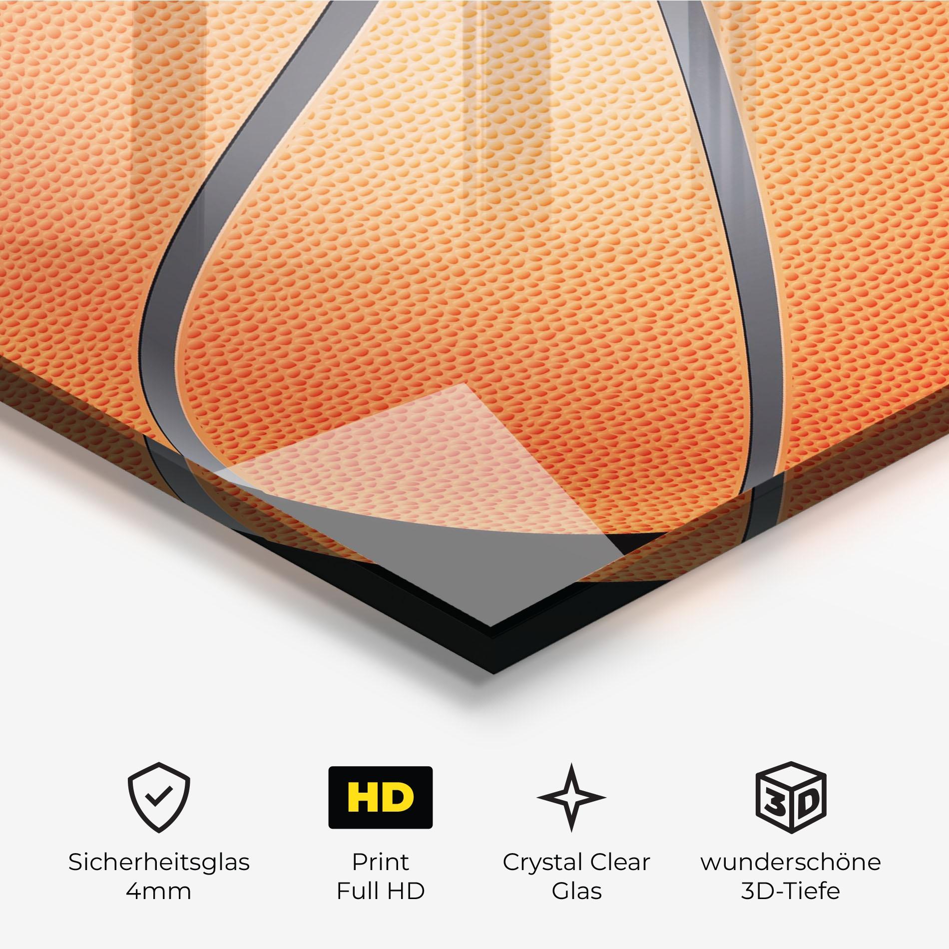 Glasbild Close Up Basketball mockup 3