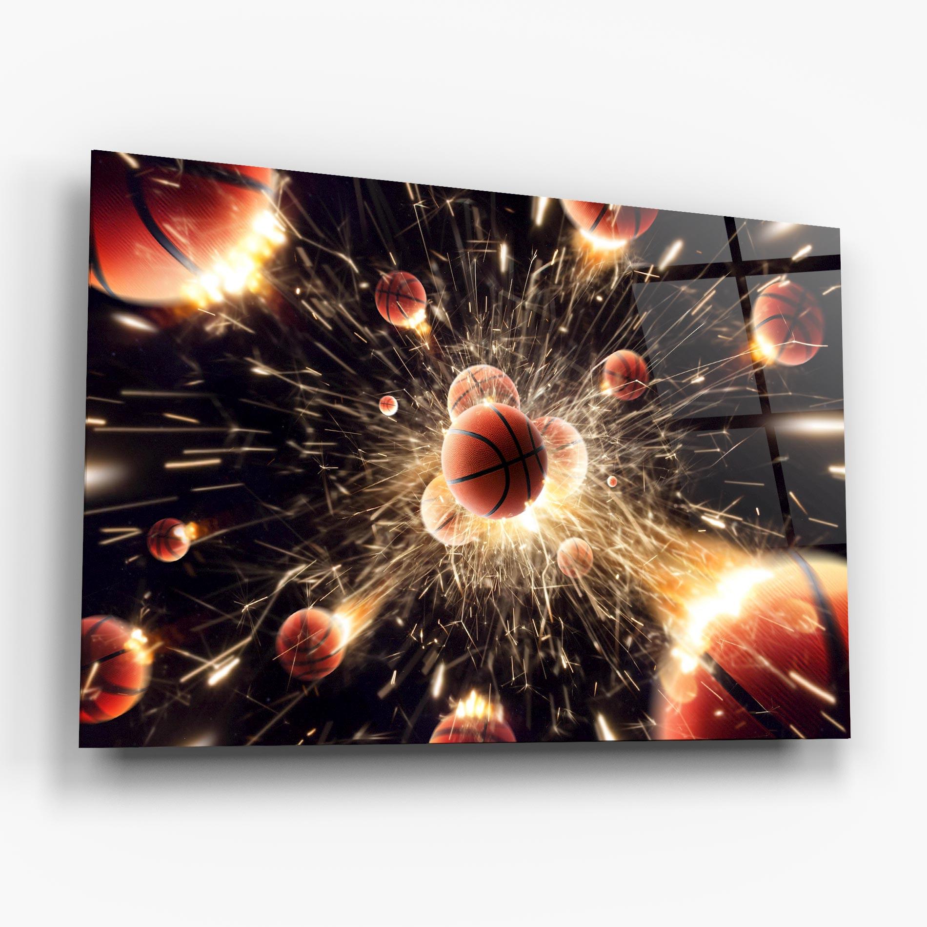 Glasbild Basketball Explosion mockup 6