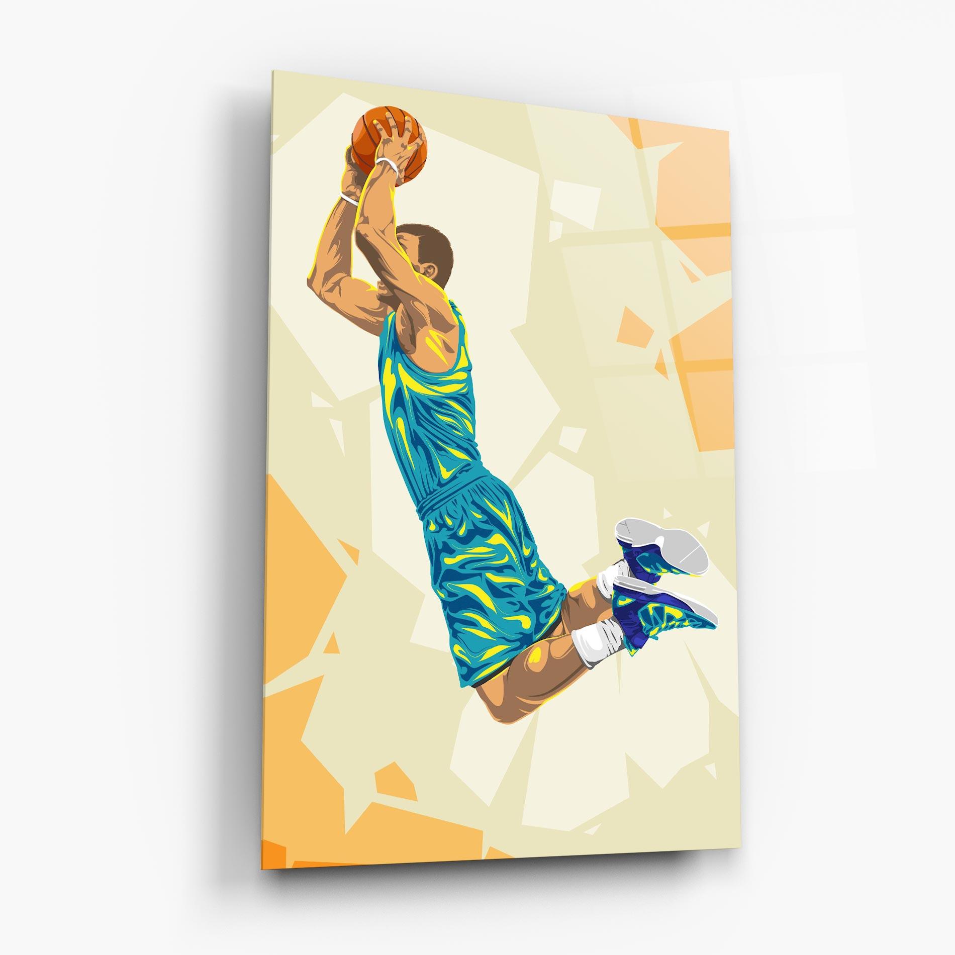 Glasbild Basketball Dunk Pose mockup 6