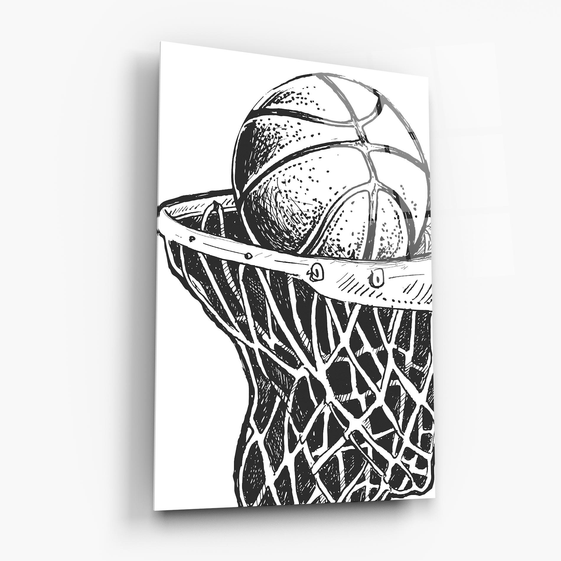 Glasbild Basketball Grey Hoop mockup 6