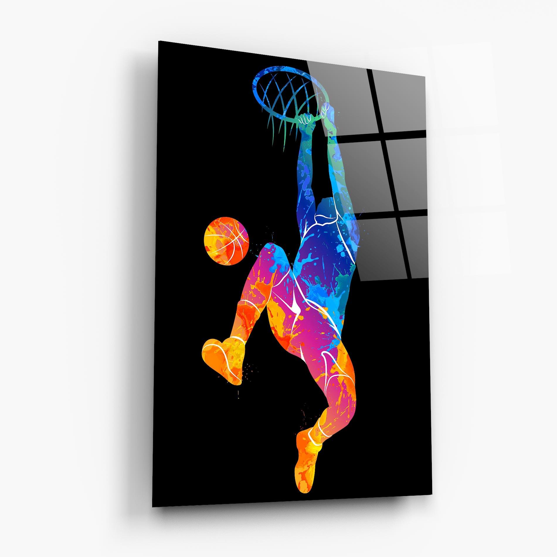 Glasbild Blue Basket Hoop mockup 6