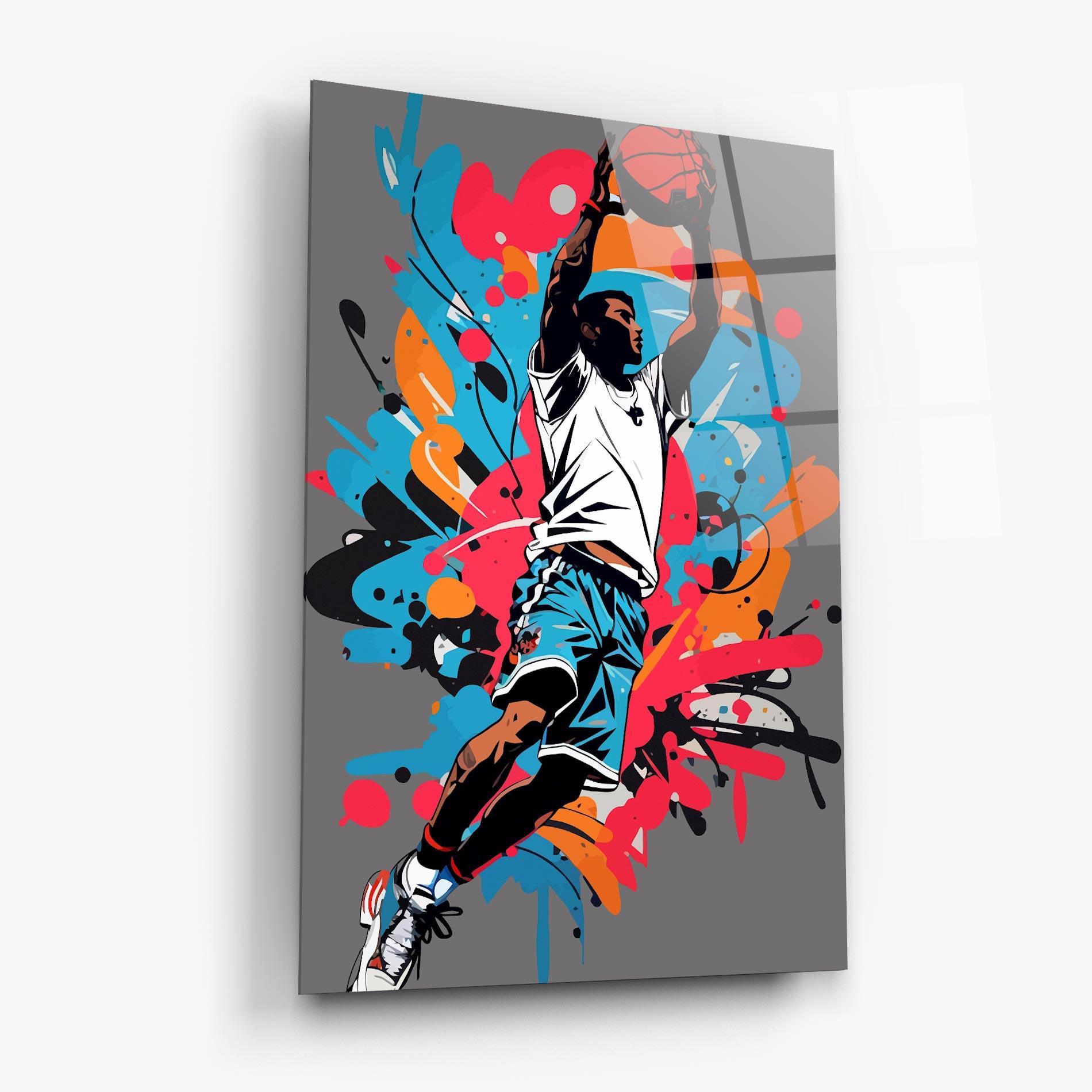 Glasbild Blue Red Basket mockup 6