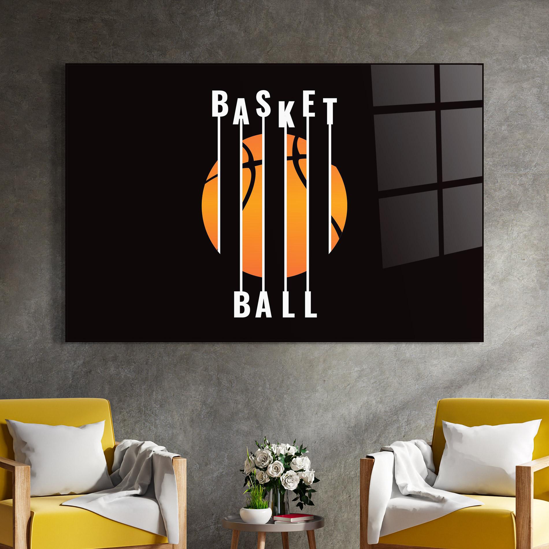 Glasbild Basket Ball mockup 4