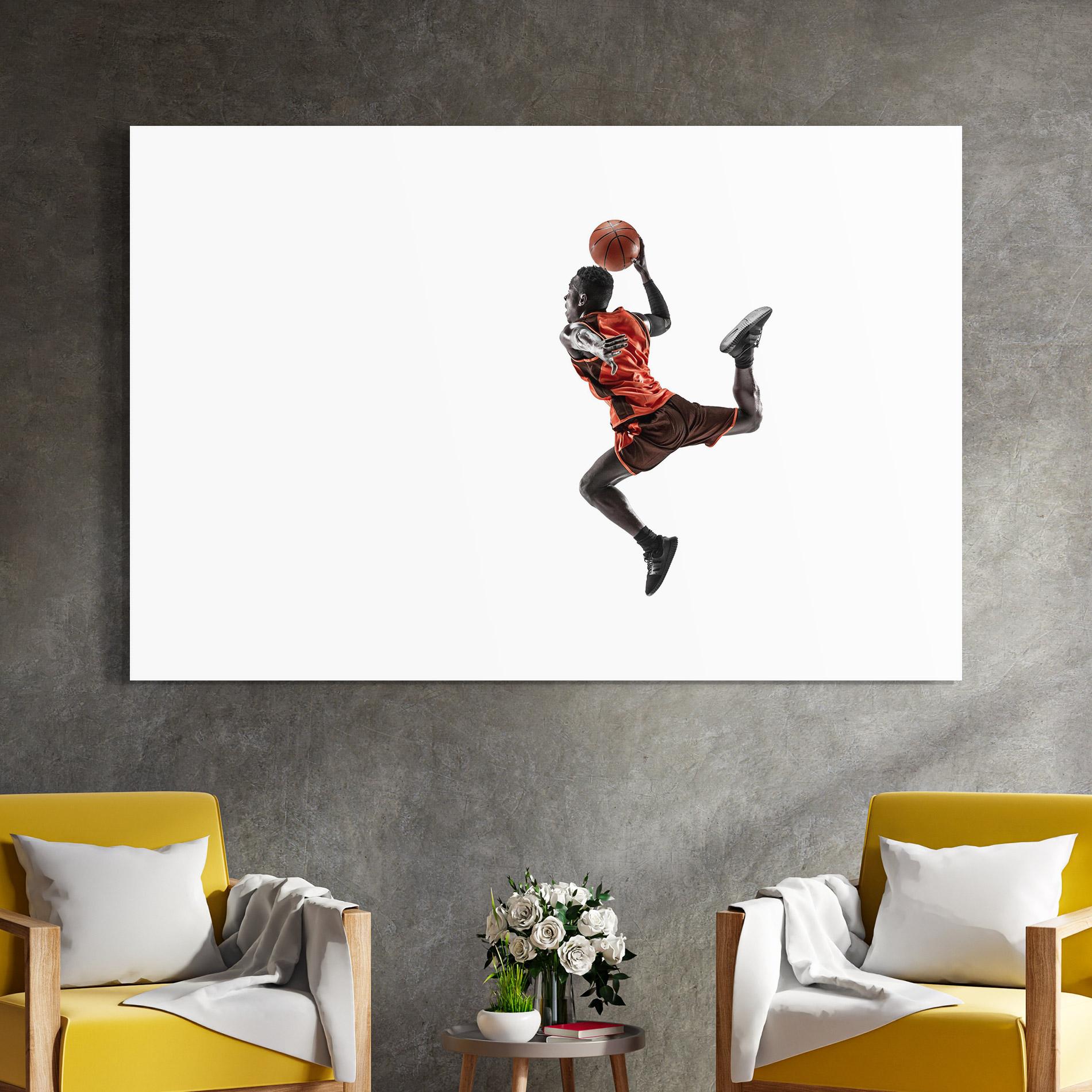 Glasbild Basketball Player Flying mockup 4