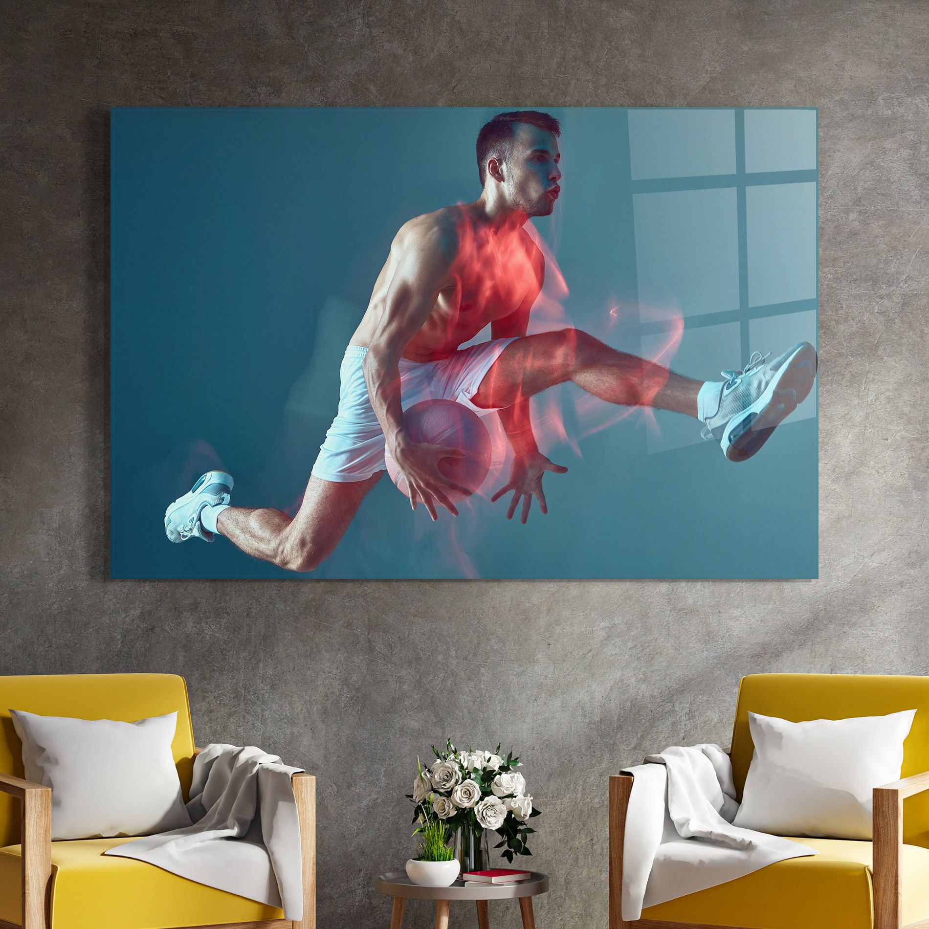 Fire Basketball Player mockup 4